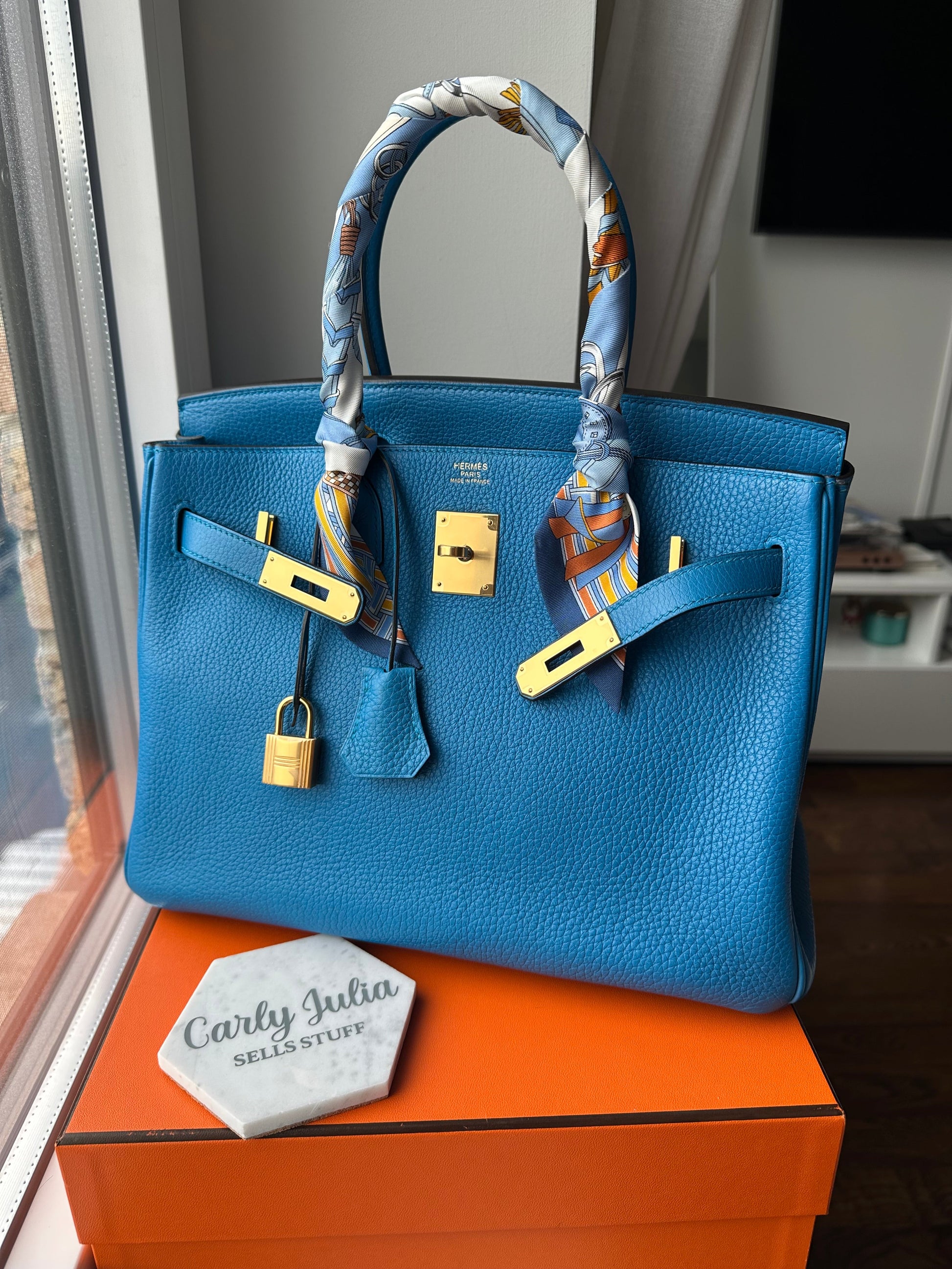 Hermes Birkin 30 Blue Zanzíbar GHW - Carly Julia Sells Stuff, LLC