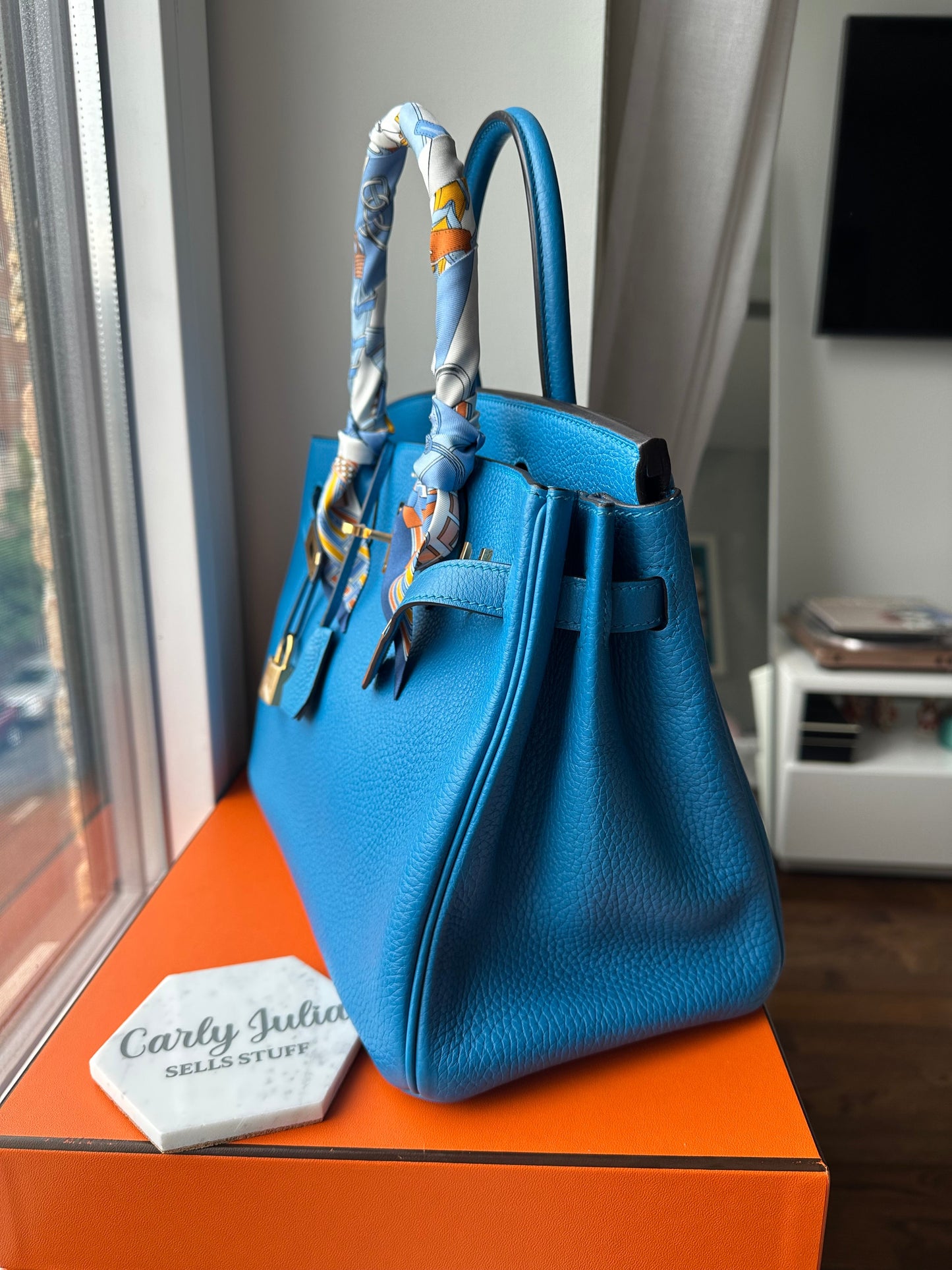 Hermes Birkin 30 Blue Zanzíbar GHW - Carly Julia Sells Stuff, LLC