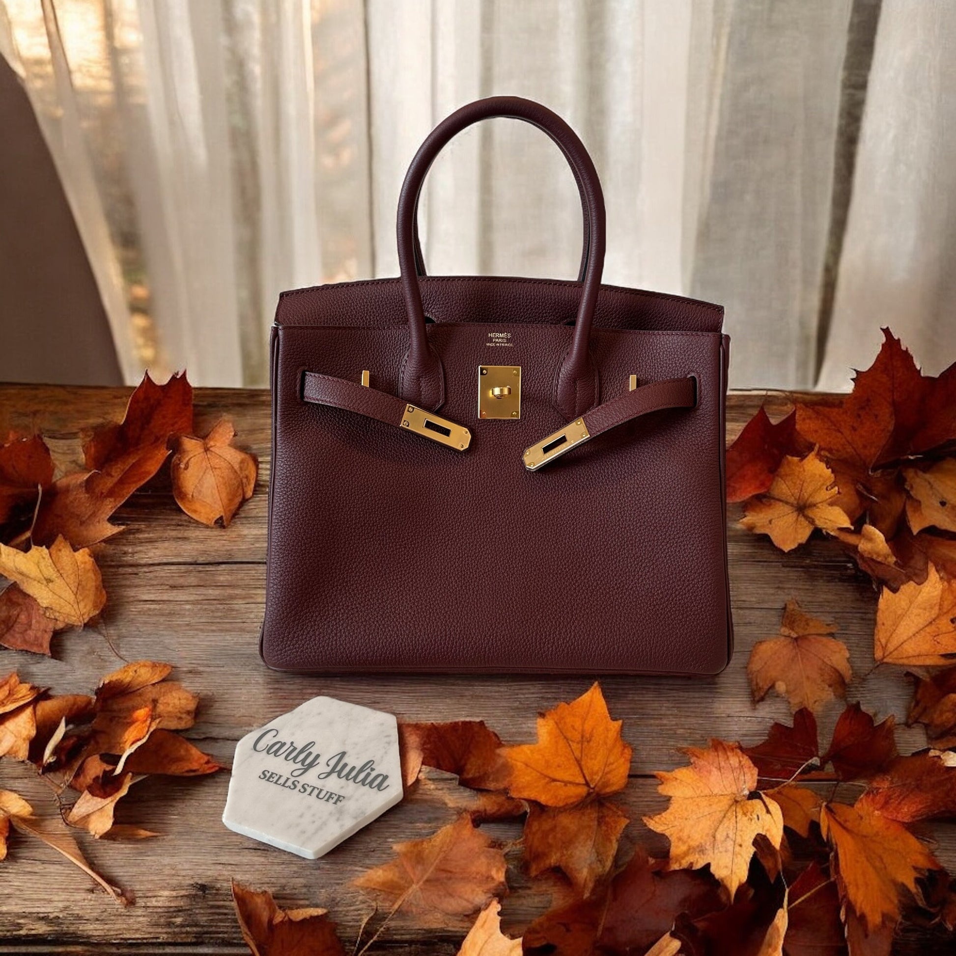 Hermes Birkin 30 Bordeaux Togo GHW - Carly Julia Sells Stuff, LLC