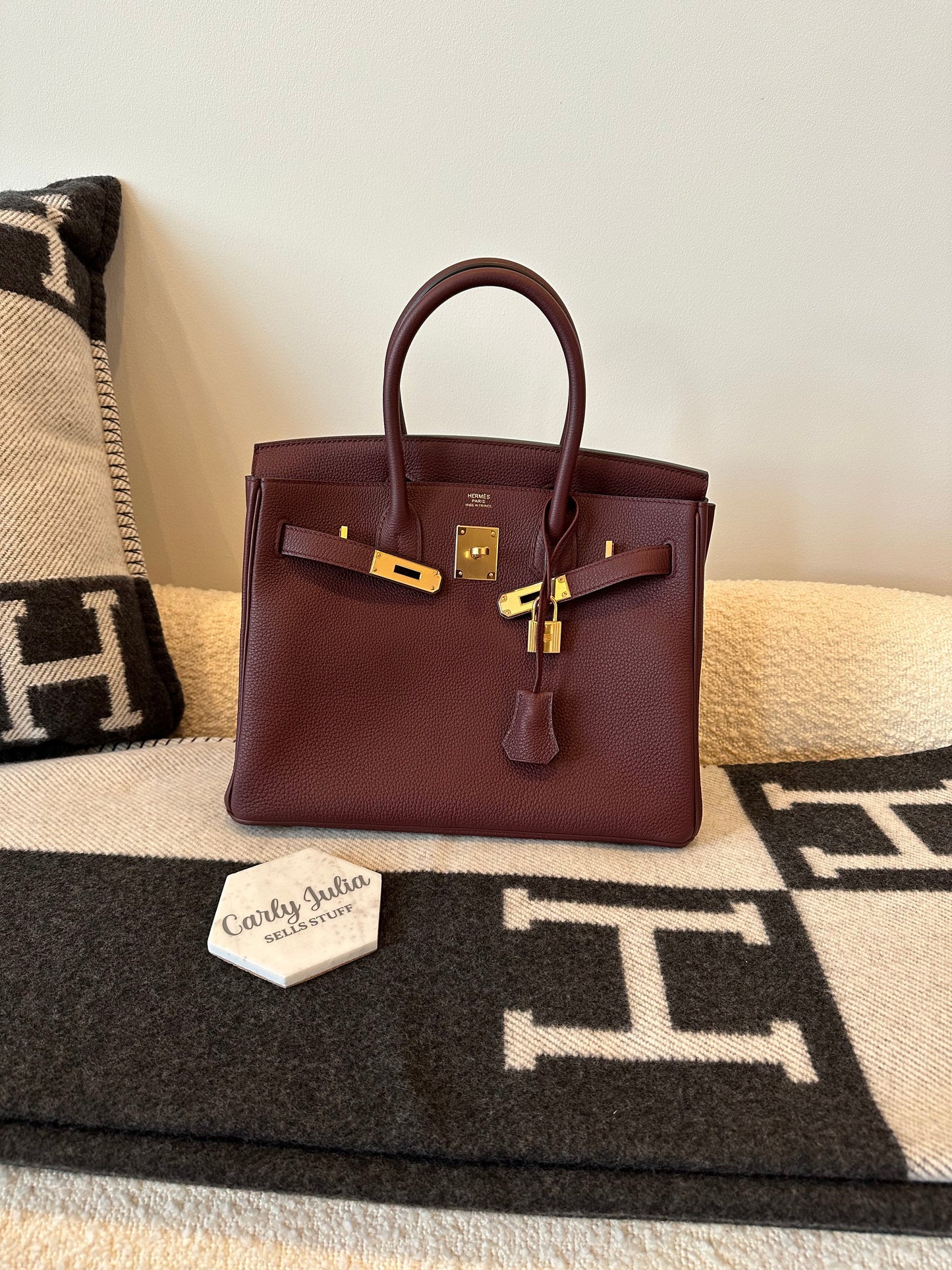 Hermes Birkin 30 Bordeaux Togo GHW - Carly Julia Sells Stuff, LLC