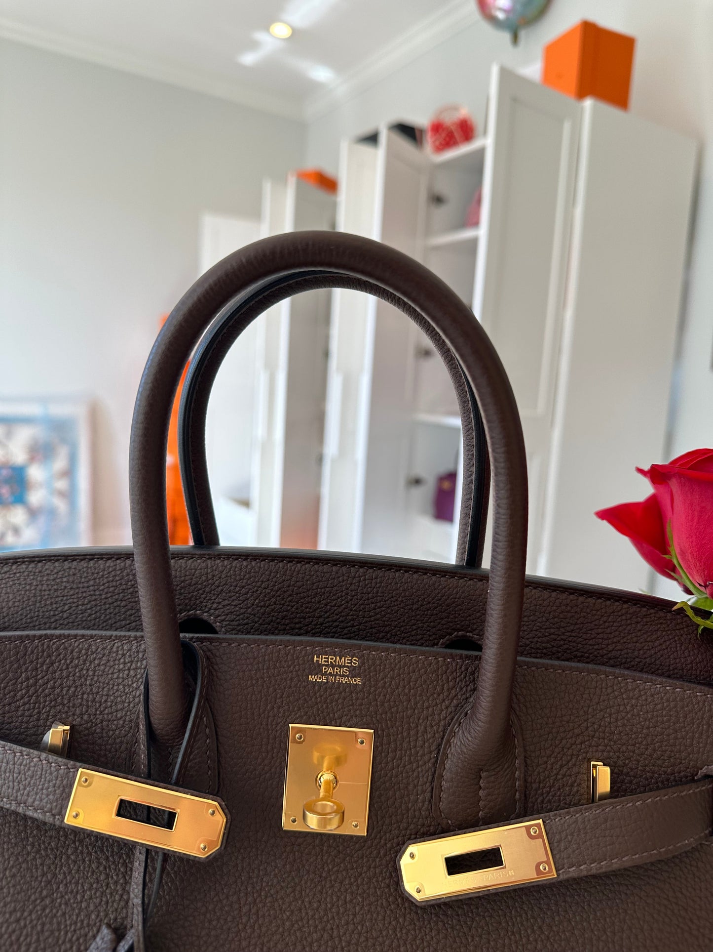 Hermes Birkin 30 Chocolate Togo GHW - Carly Julia Sells Stuff, LLC