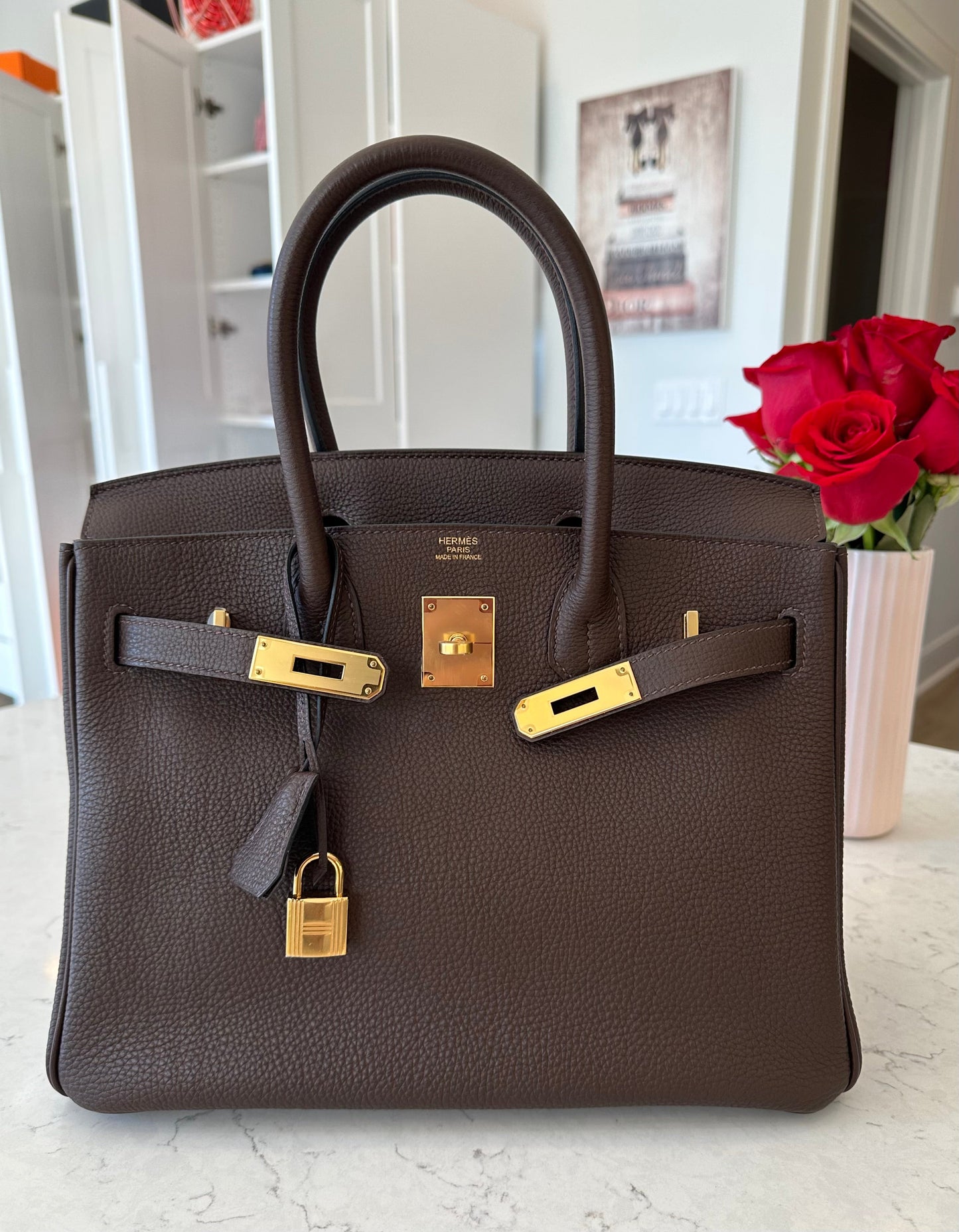 Hermes Birkin 30 Chocolate Togo GHW - Carly Julia Sells Stuff, LLC