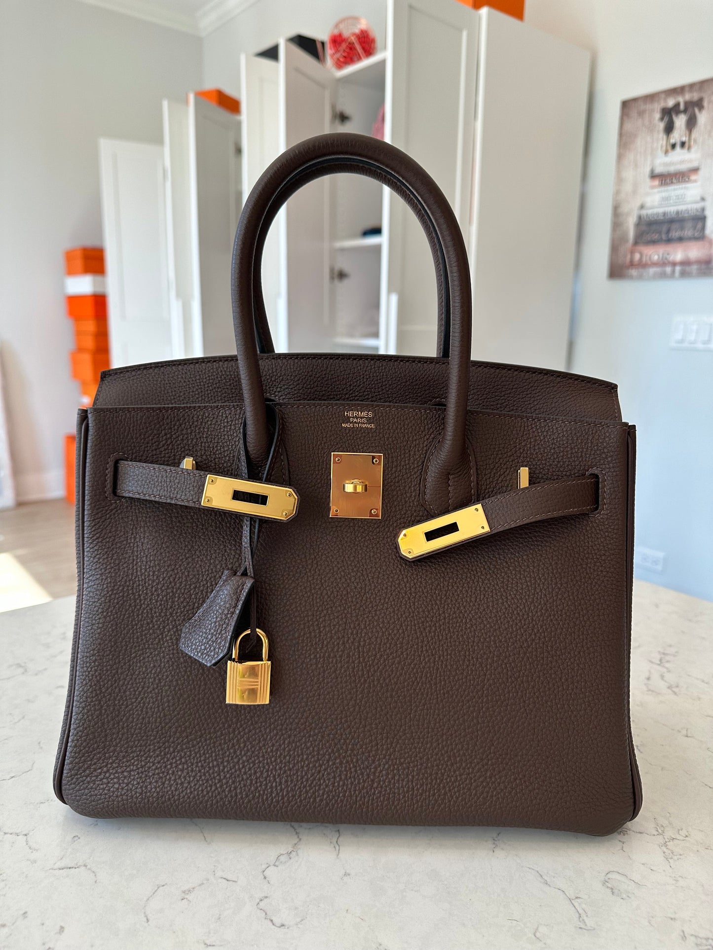 Hermes Birkin 30 Chocolate Togo GHW - Carly Julia Sells Stuff, LLC