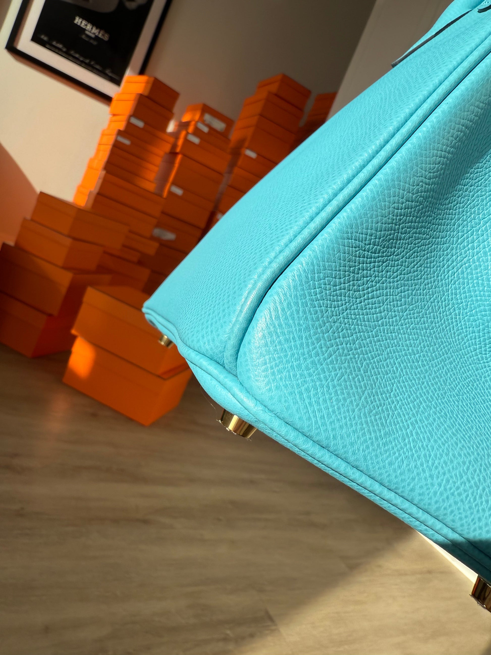 Hermes Birkin 30 Epsom Retourne Blue De Norde GHW - Carly Julia Sells Stuff, LLC