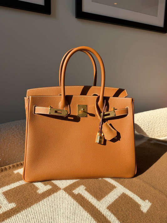 Hermés Birkin 30 Epsom Retourne Gold GHW - Carly Julia Sells Stuff, LLC