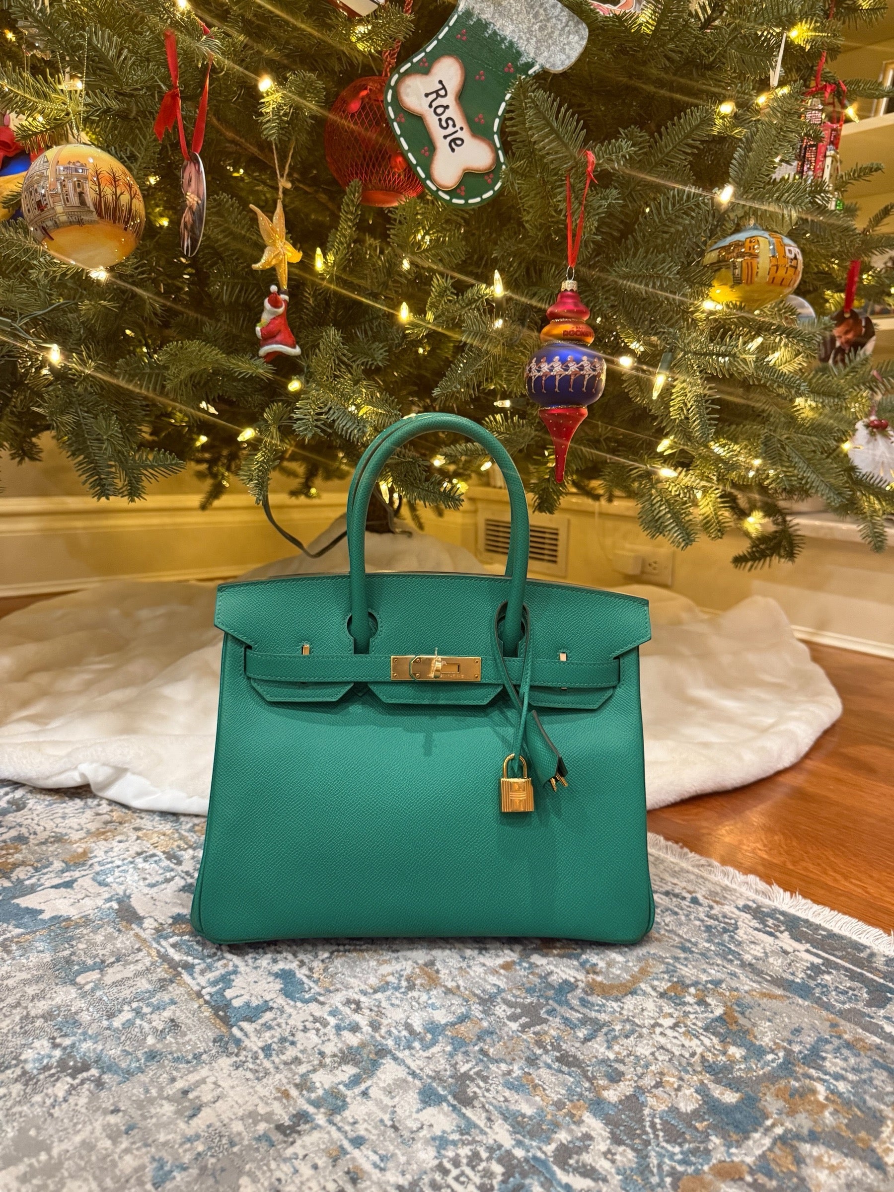 Hermes Birkin 30 Epsom Retourne Vert Jade GHW - Carly Julia Sells Stuff, LLC