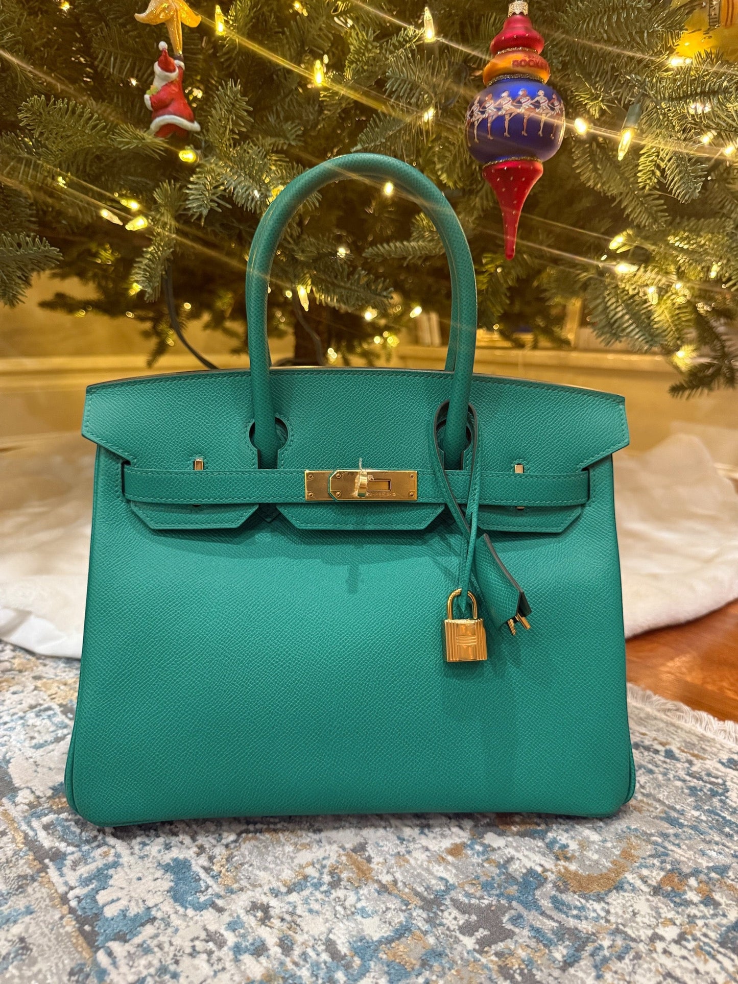 Hermes Birkin 30 Epsom Retourne Vert Jade GHW - Carly Julia Sells Stuff, LLC