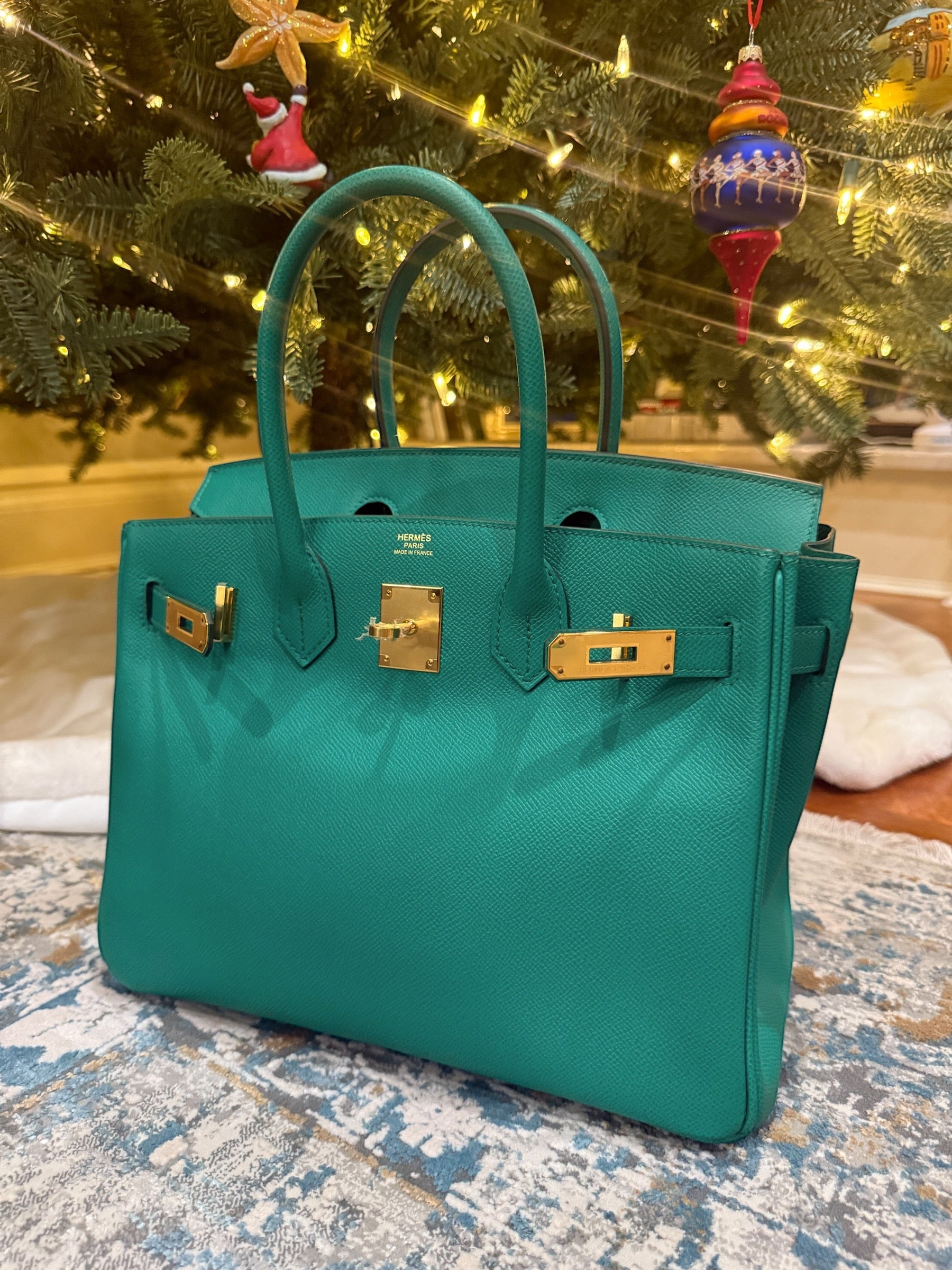 Hermes Birkin 30 Epsom Retourne Vert Jade GHW - Carly Julia Sells Stuff, LLC