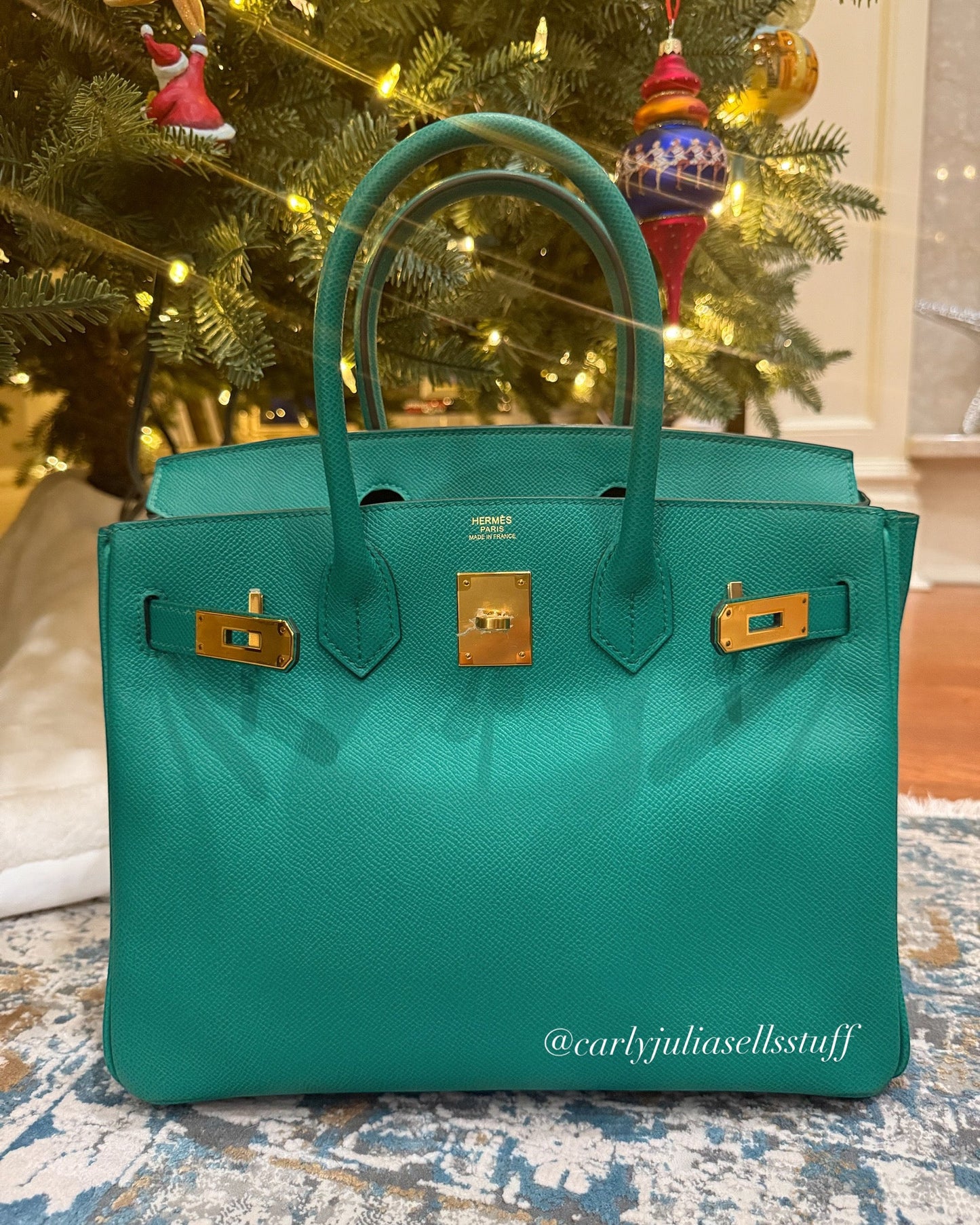 Hermes Birkin 30 Epsom Retourne Vert Jade GHW - Carly Julia Sells Stuff, LLC