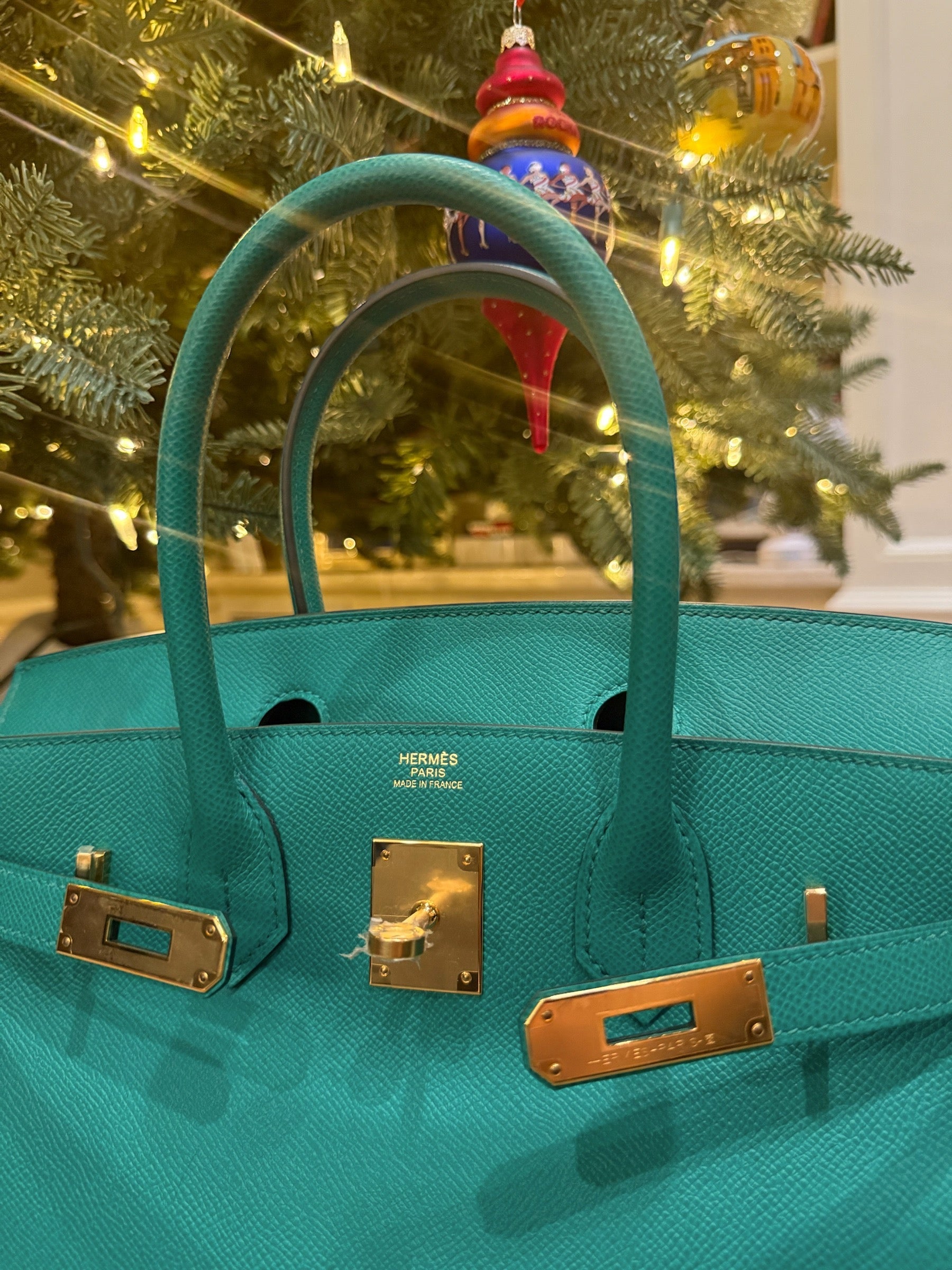 Hermes Birkin 30 Epsom Retourne Vert Jade GHW - Carly Julia Sells Stuff, LLC