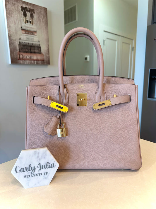 Hermes Birkin 30 Glycine GHW - Carly Julia Sells Stuff, LLC