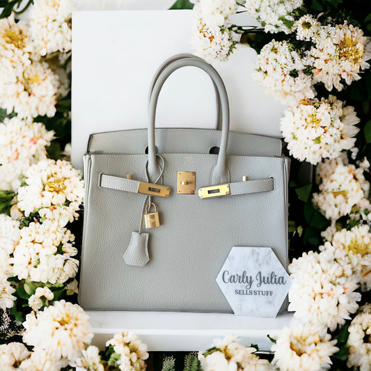 Hermes Birkin 30 Gris Perle GHW - Carly Julia Sells Stuff, LLC