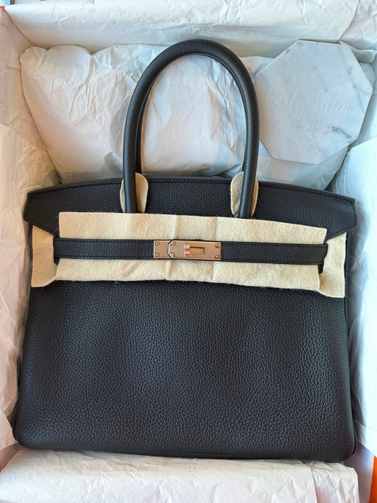 Hermes Birkin 30 Noir RGHW - Carly Julia Sells Stuff, LLC