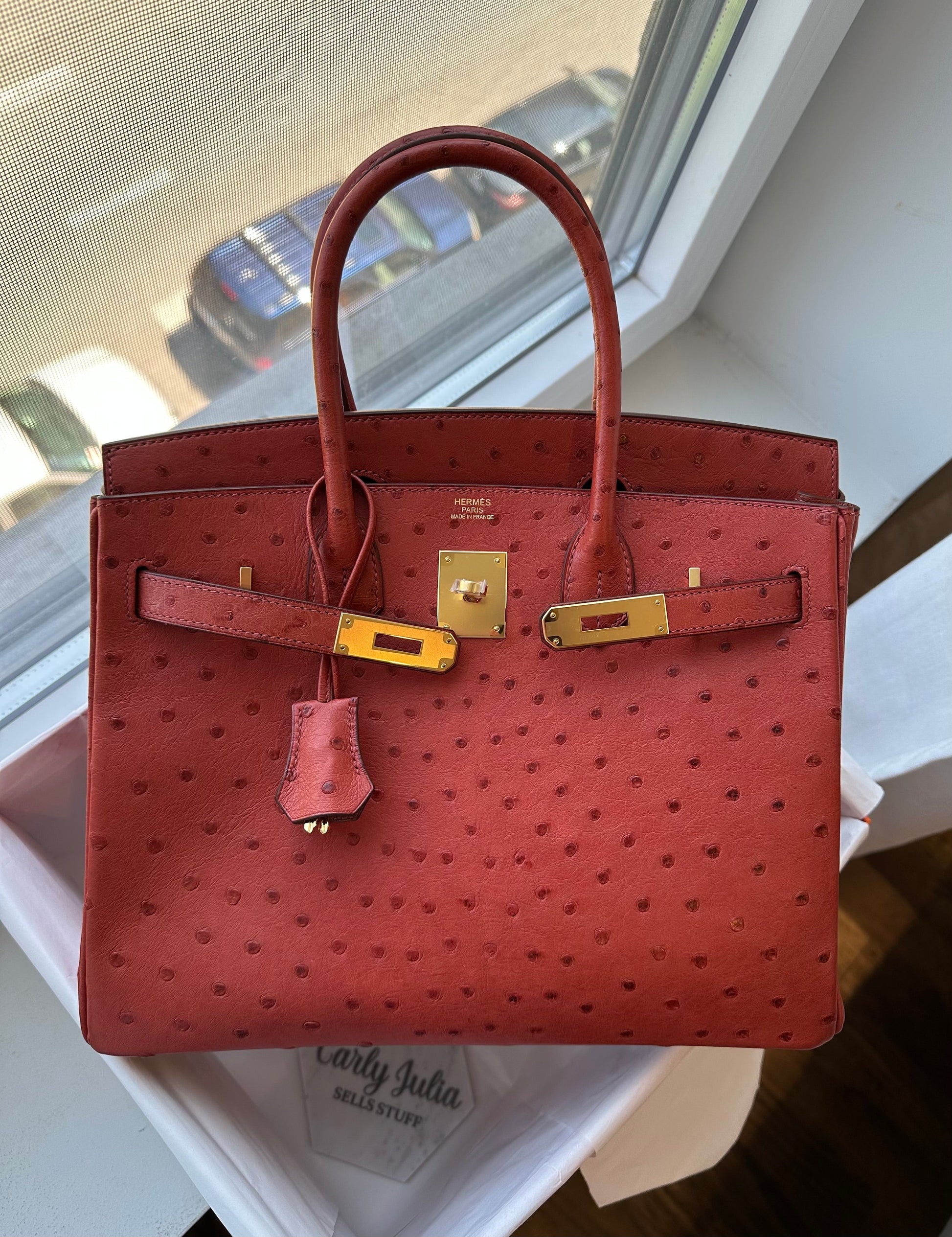 Hermes Birkin 30 Ostrich Brique GHW - Carly Julia Sells Stuff, LLC