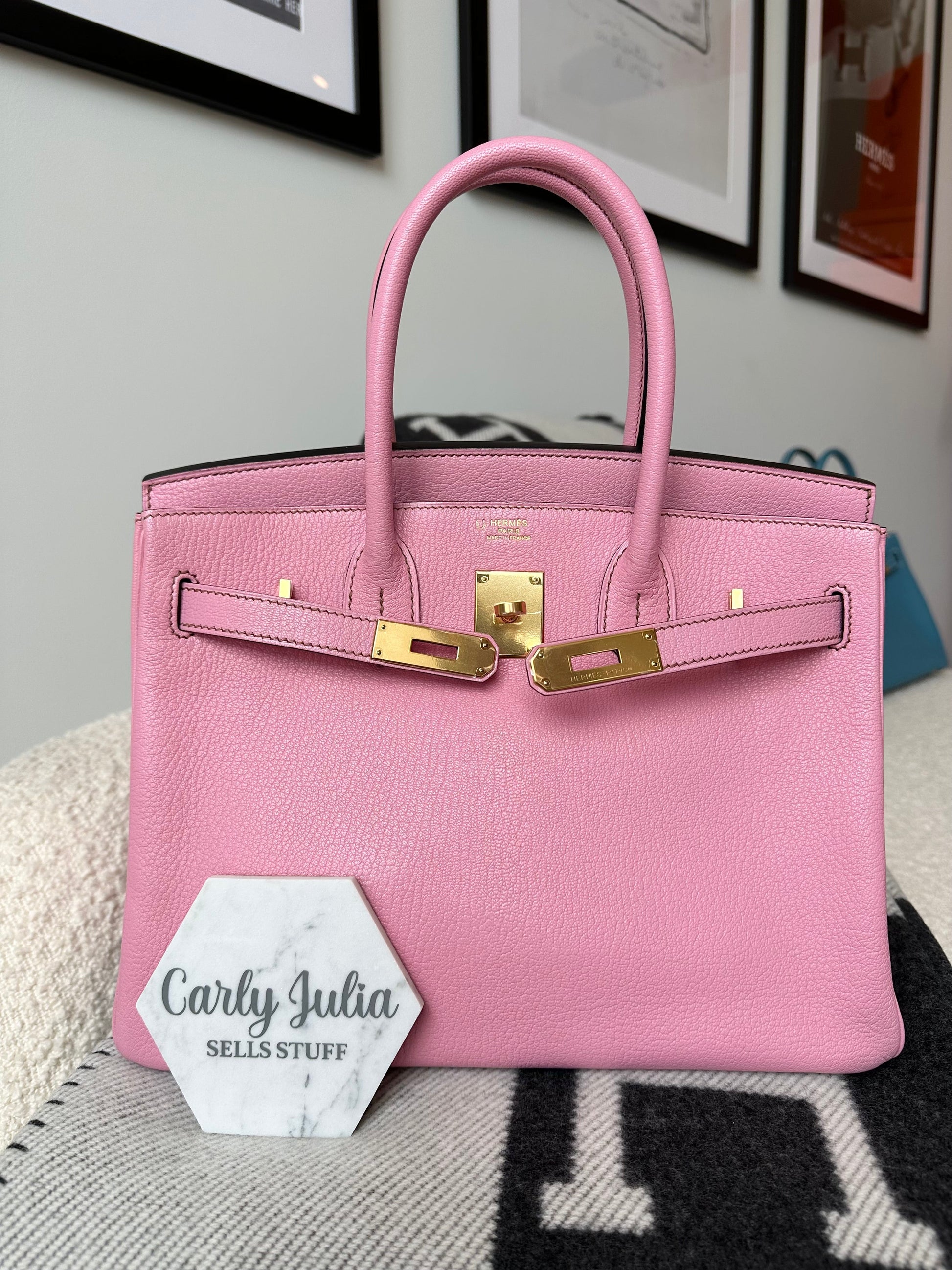 Hermes Birkin 30 Special Order HSS Chèvre Bubblegum GHW - Carly Julia Sells Stuff, LLC