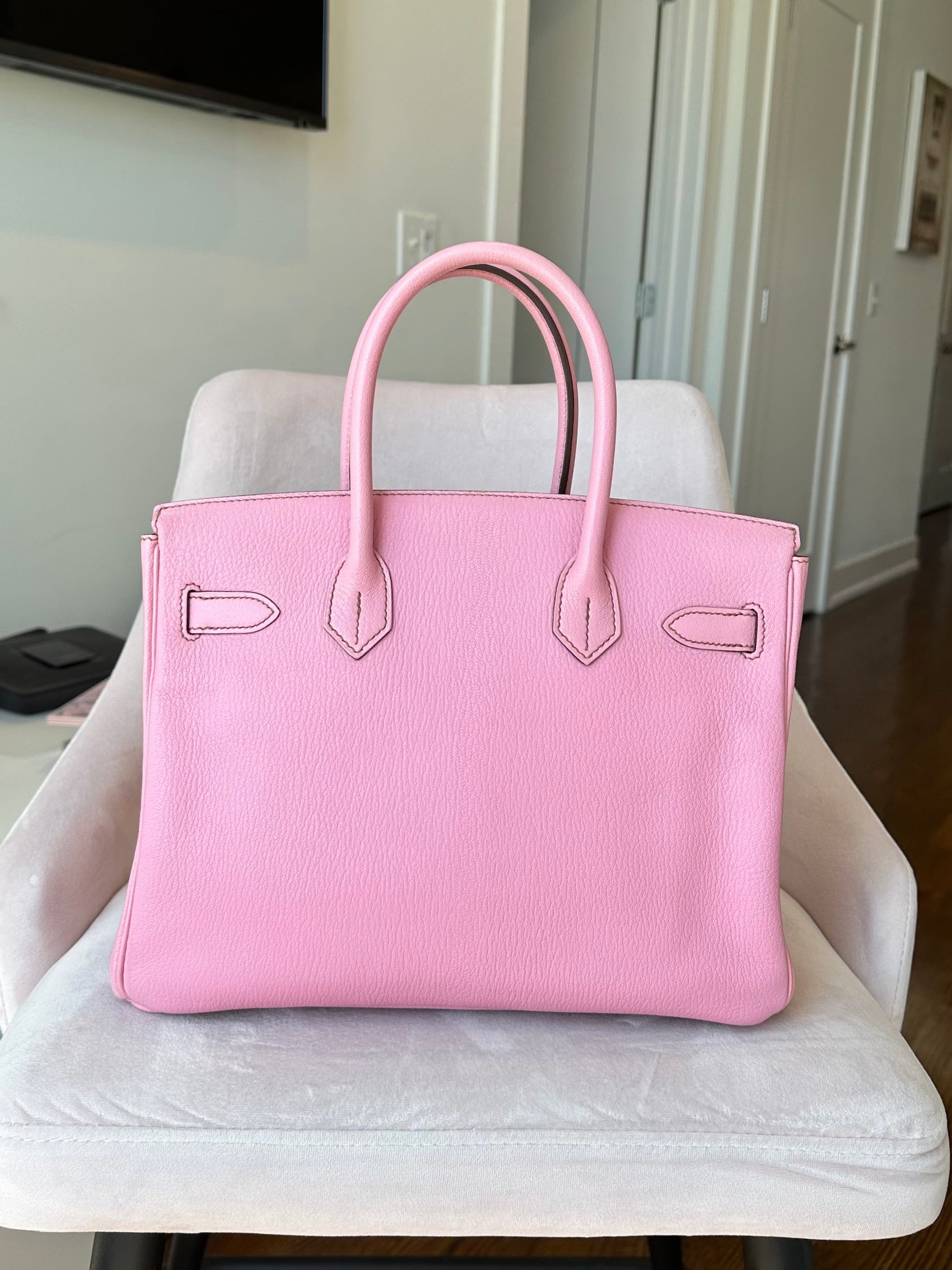 Hermes Birkin 30 Special Order HSS Chèvre Bubblegum GHW - Carly Julia Sells Stuff, LLC