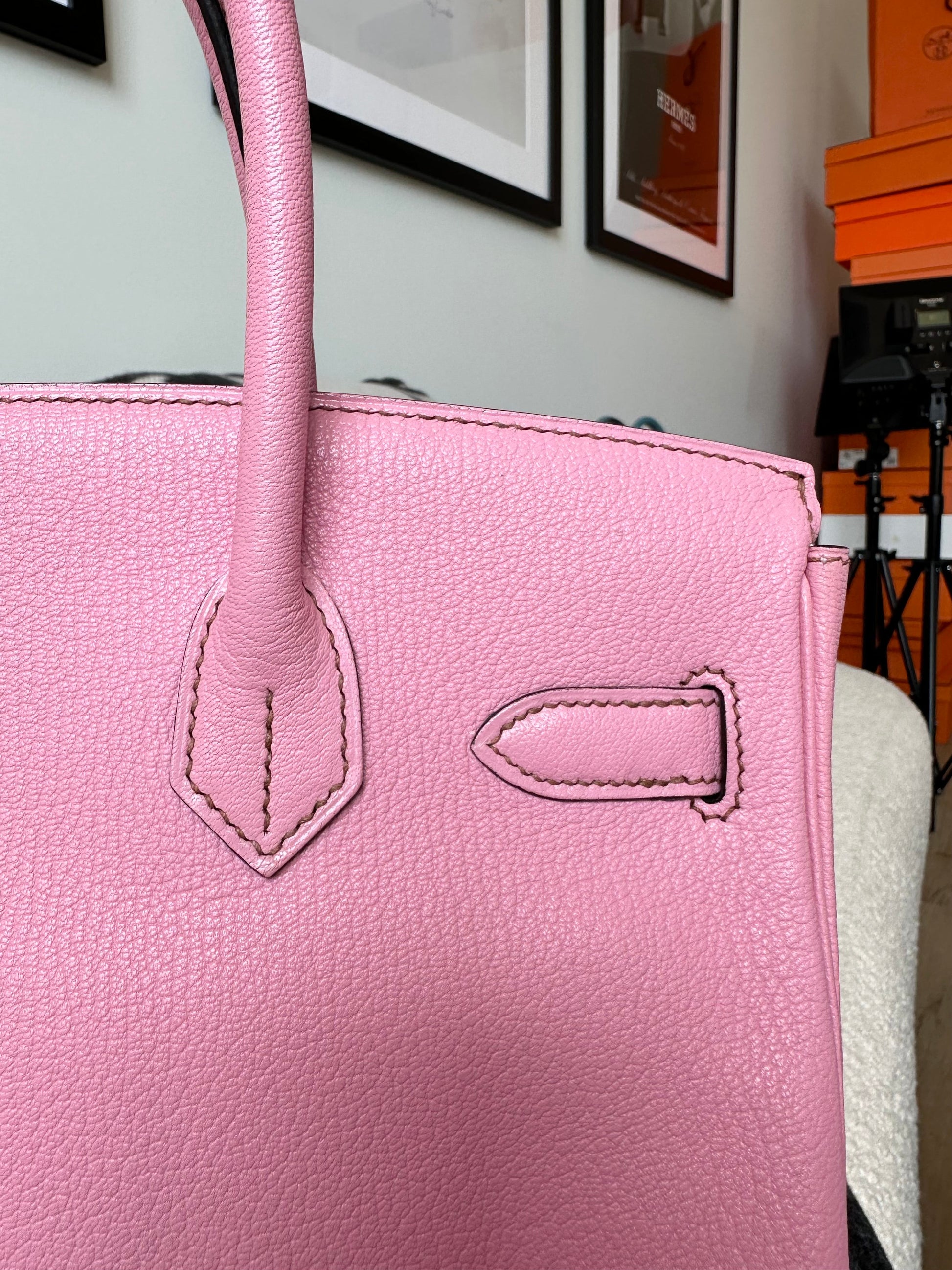 Hermes Birkin 30 Special Order HSS Chèvre Bubblegum GHW - Carly Julia Sells Stuff, LLC