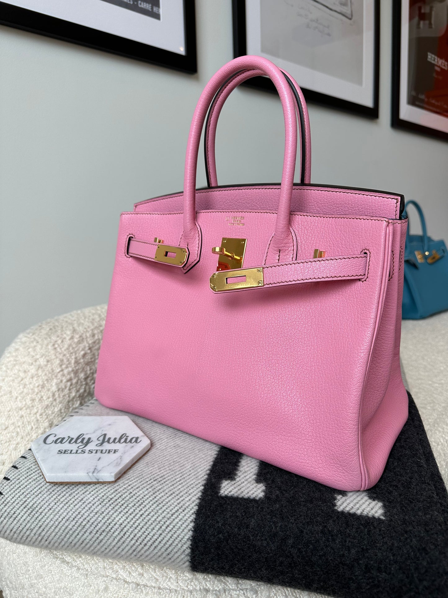 Hermes Birkin 30 Special Order HSS Chèvre Bubblegum GHW - Carly Julia Sells Stuff, LLC