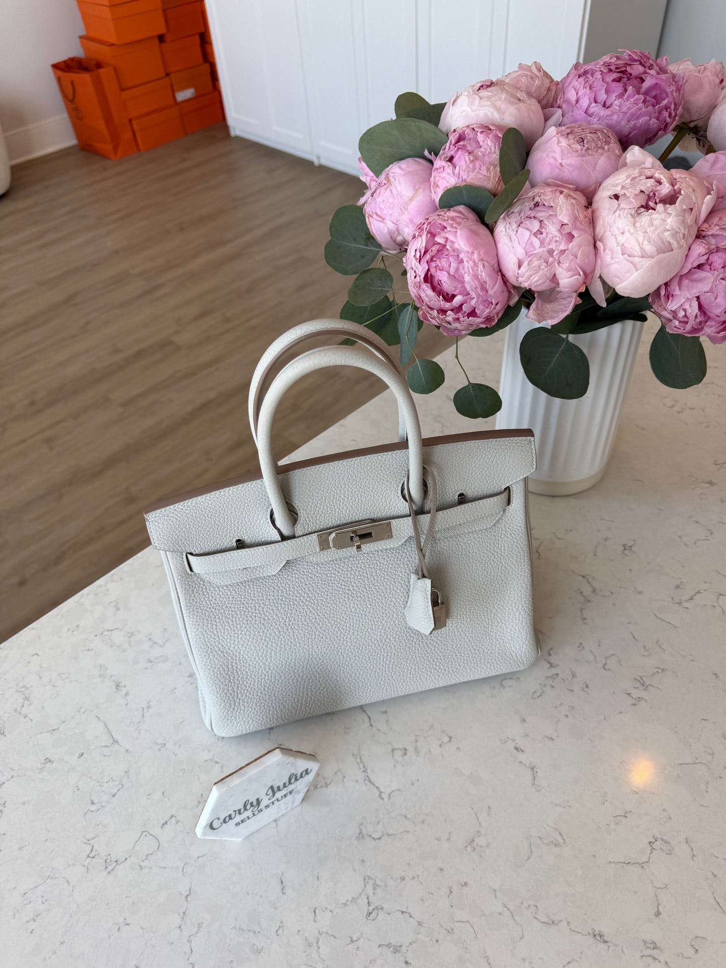 Hermes Birkin 30 Togo Gris Perle PHW - Carly Julia Sells Stuff, LLC