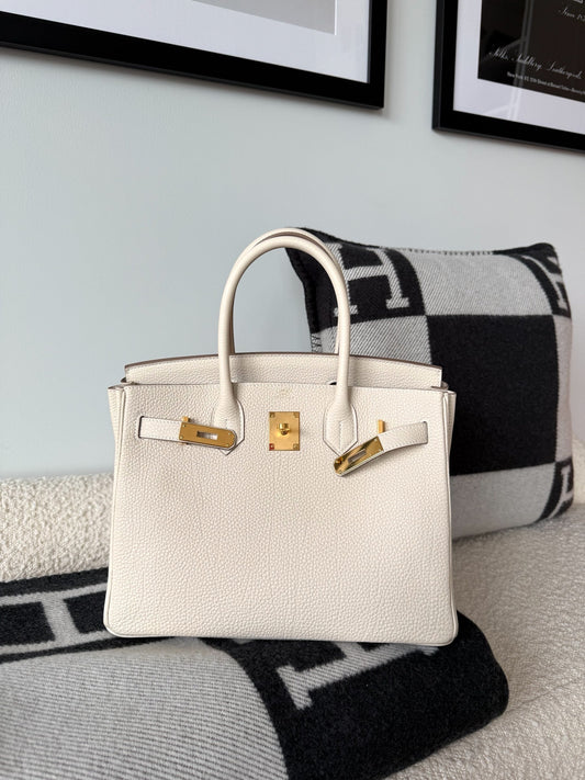 Hermes Birkin 30 Togo Retourne Craie GHW - Carly Julia Sells Stuff, LLC