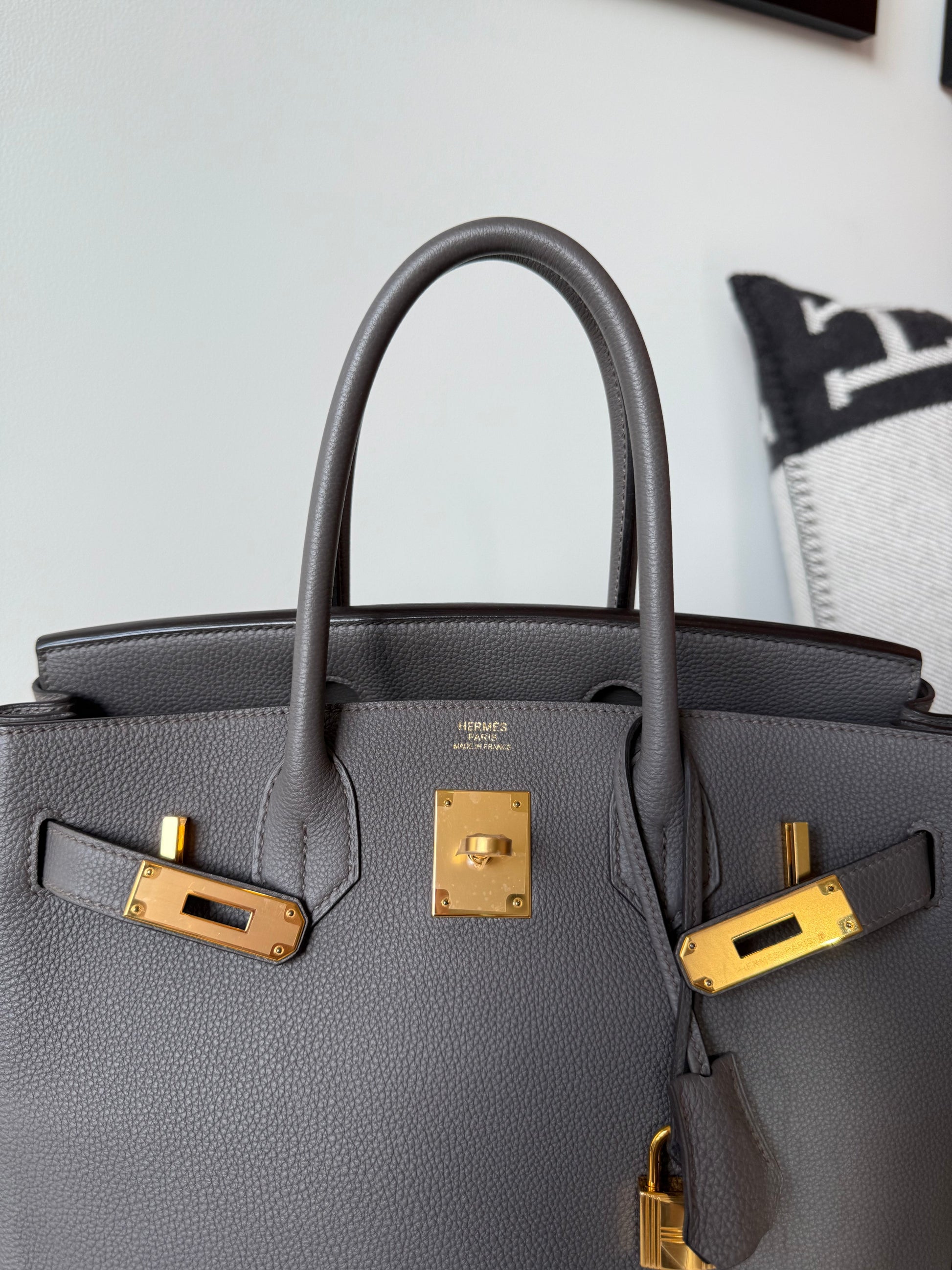 Hermes Birkin 30 Togo Retourne Gris Etain GHW - Carly Julia Sells Stuff, LLC