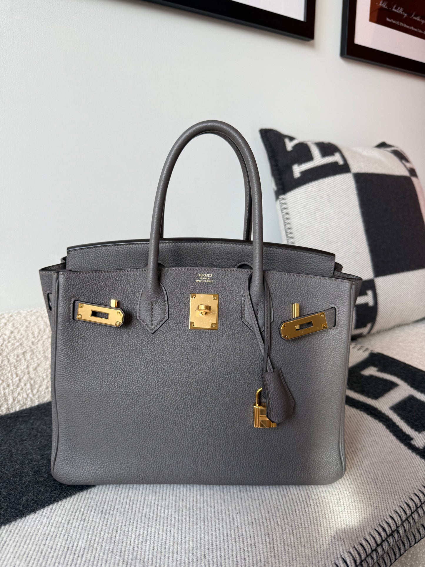 Hermes Birkin 30 Togo Retourne Gris Etain GHW - Carly Julia Sells Stuff, LLC