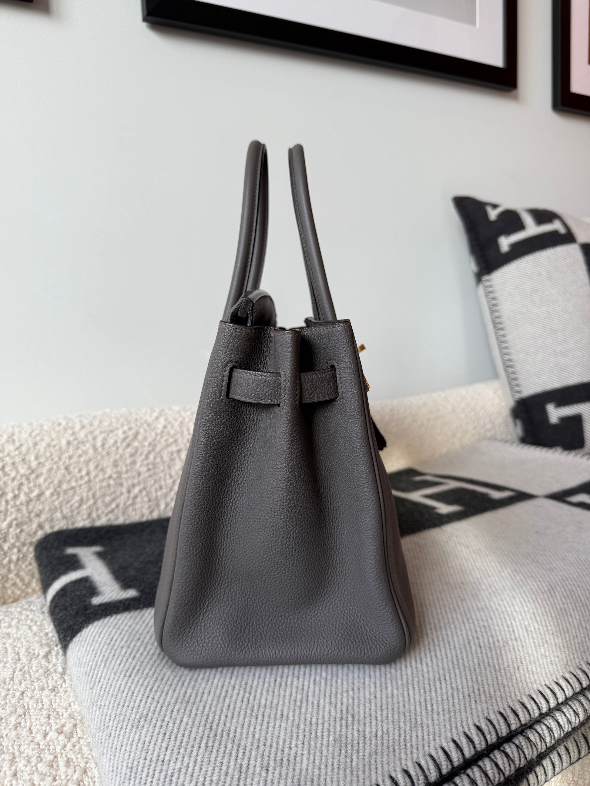 Hermes Birkin 30 Togo Retourne Gris Etain GHW - Carly Julia Sells Stuff, LLC