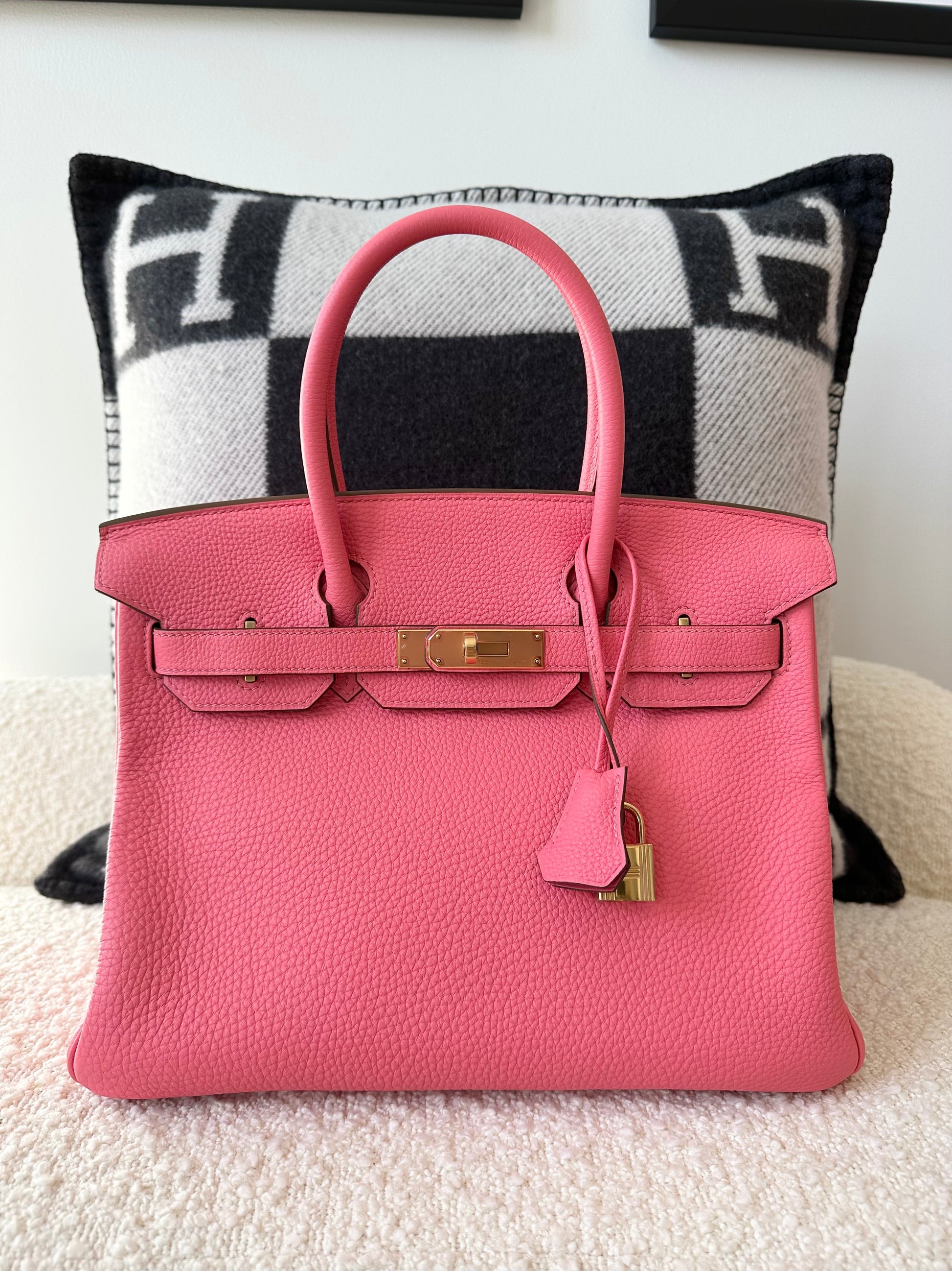 Hermes Birkin 30 Togo Rose Pink Lipstick GHW - Carly Julia Sells Stuff, LLC