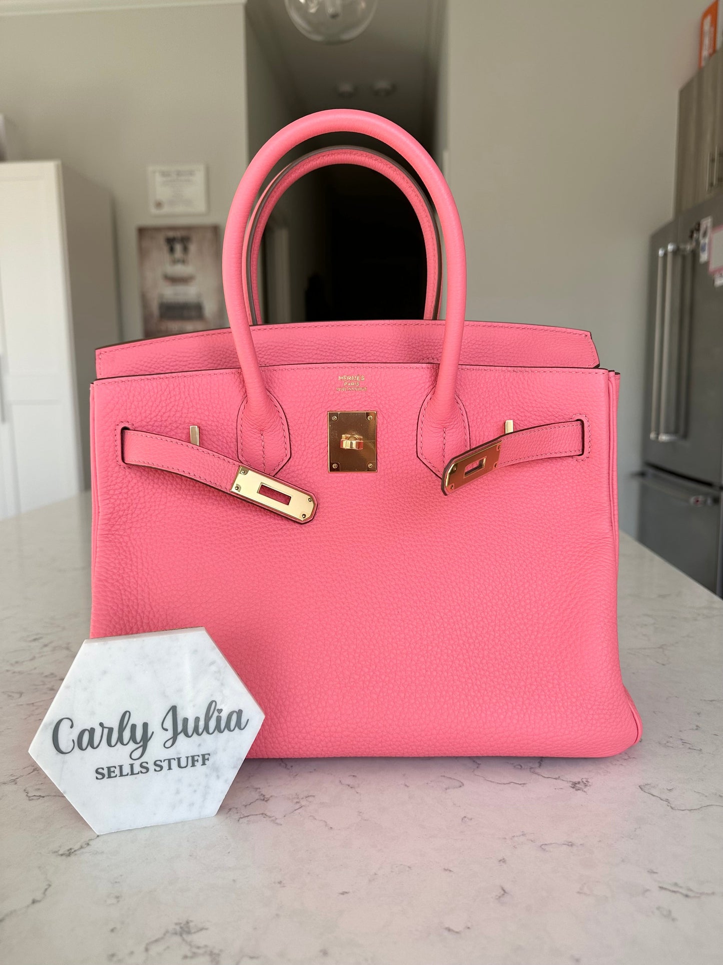 Hermes Birkin 30 Togo Rose Pink Lipstick GHW - Carly Julia Sells Stuff, LLC