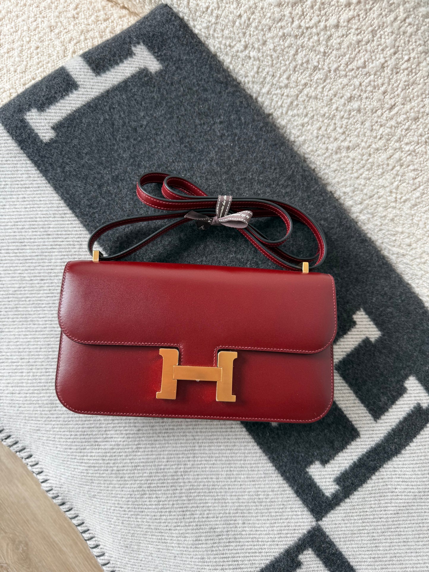 Hermes Constance Elan Rouge H Box Leather GHW - Carly Julia Sells Stuff, LLC