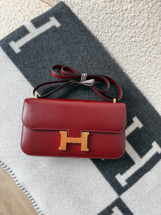 Hermes Constance Elan Rouge H Box Leather GHW - Carly Julia Sells Stuff, LLC
