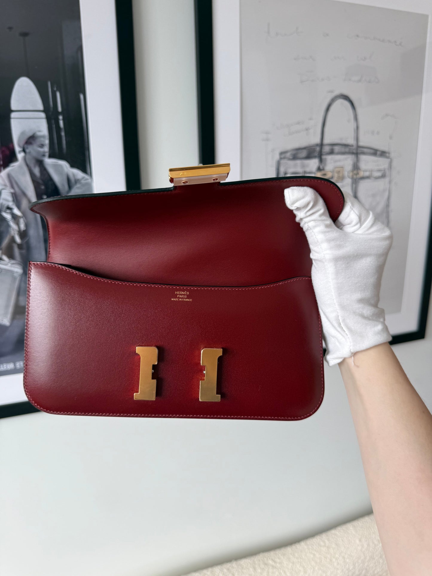 Hermes Constance Elan Rouge H Box Leather GHW - Carly Julia Sells Stuff, LLC