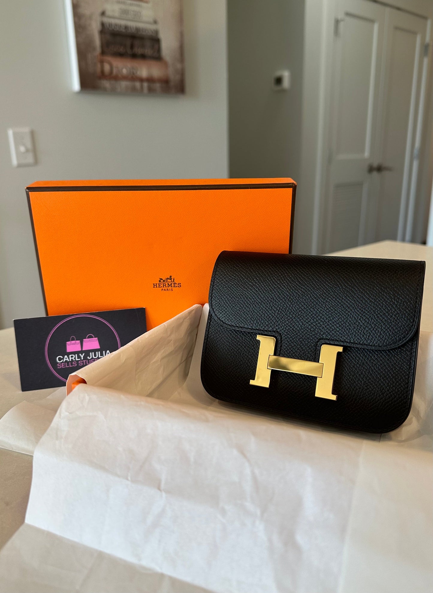 Hermes Constance Slim Wallet Noir GHW - Carly Julia Sells Stuff, LLC