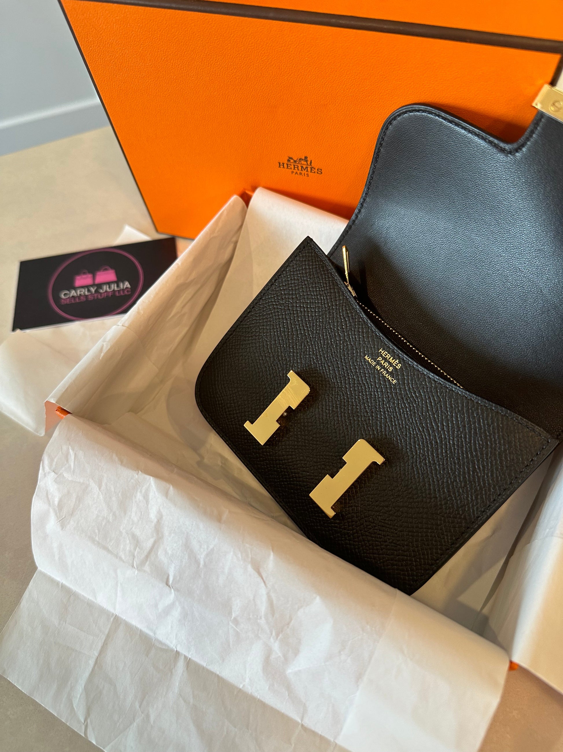 Hermes Constance Slim Wallet Noir GHW - Carly Julia Sells Stuff, LLC