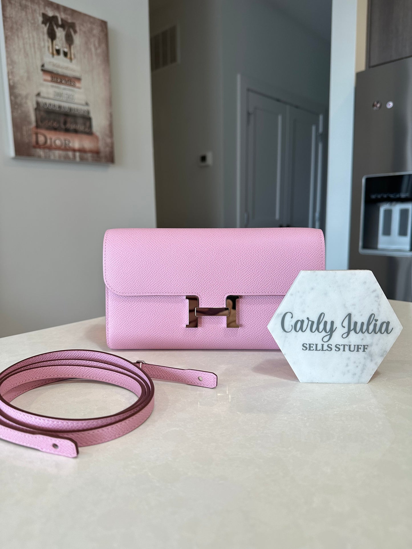 Hermes Constance To Go Crossbody Epsom Mauve Sylvestre - Carly Julia Sells Stuff, LLC