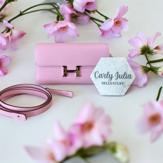 Hermes Constance To Go Crossbody Epsom Mauve Sylvestre - Carly Julia Sells Stuff, LLC