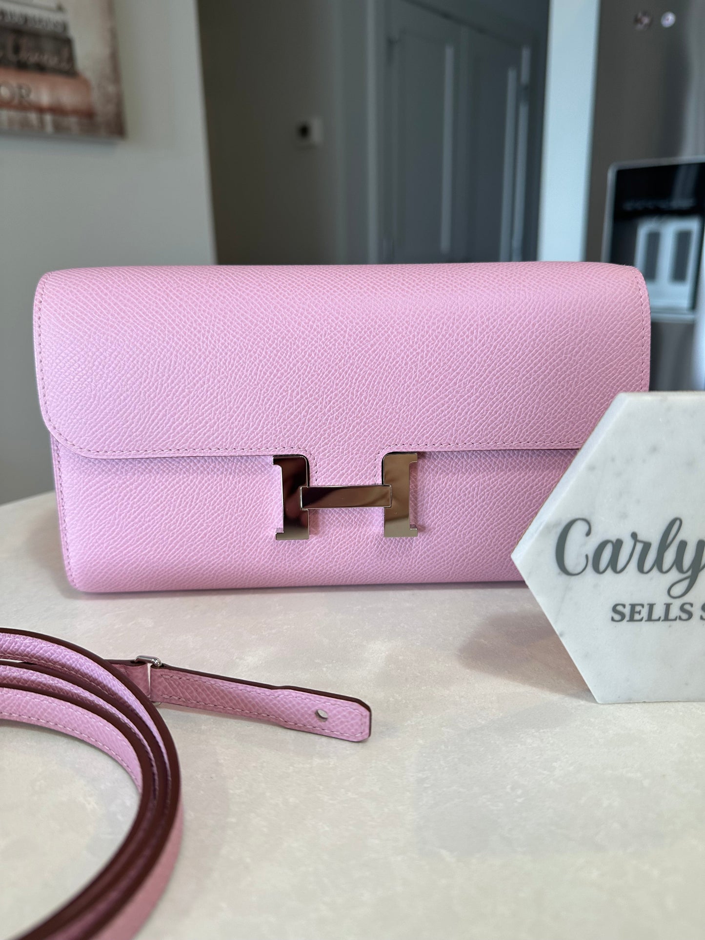 Hermes Constance To Go Crossbody Epsom Mauve Sylvestre - Carly Julia Sells Stuff, LLC