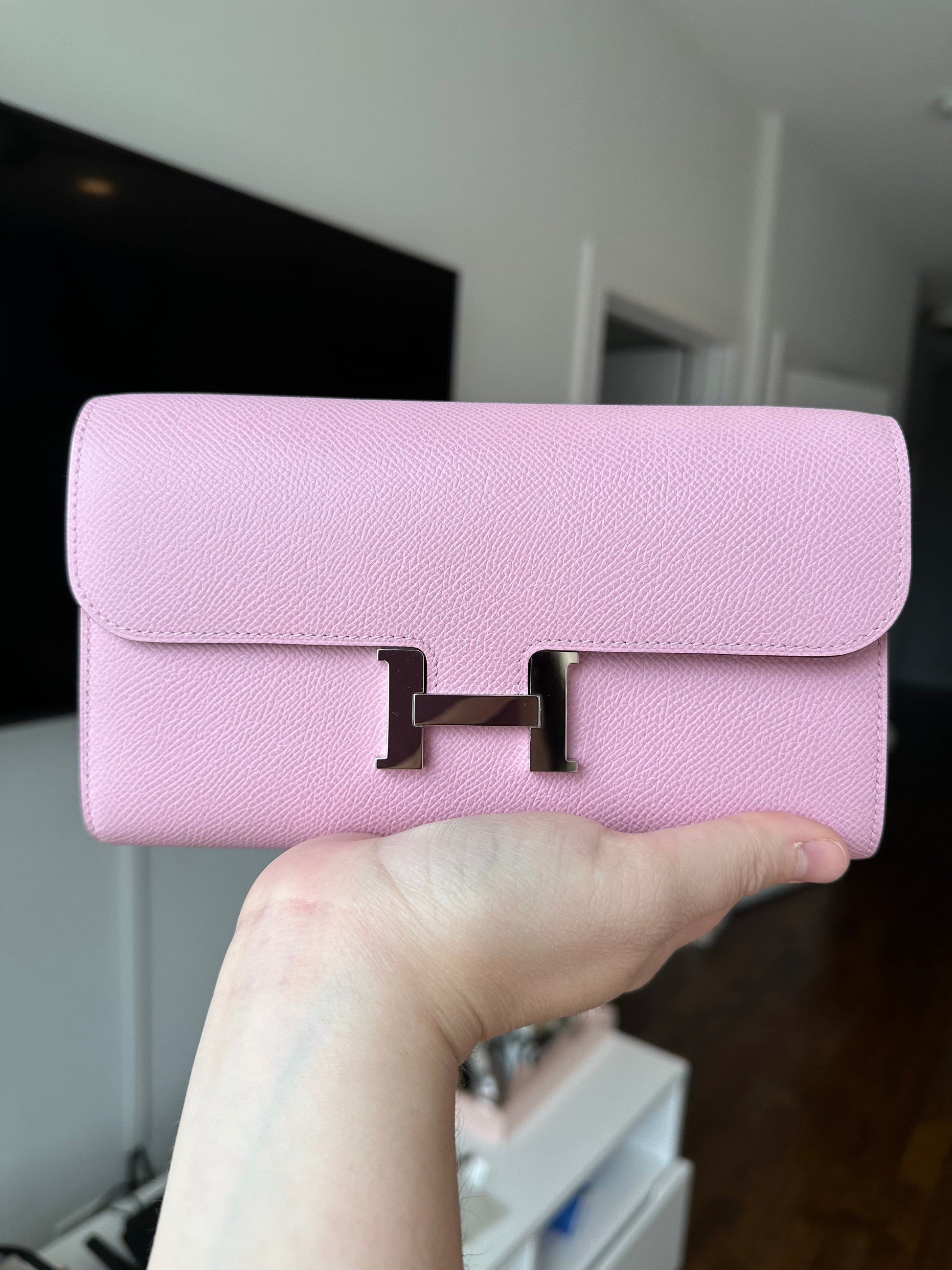 Hermes Constance To Go Crossbody Epsom Mauve Sylvestre - Carly Julia Sells Stuff, LLC