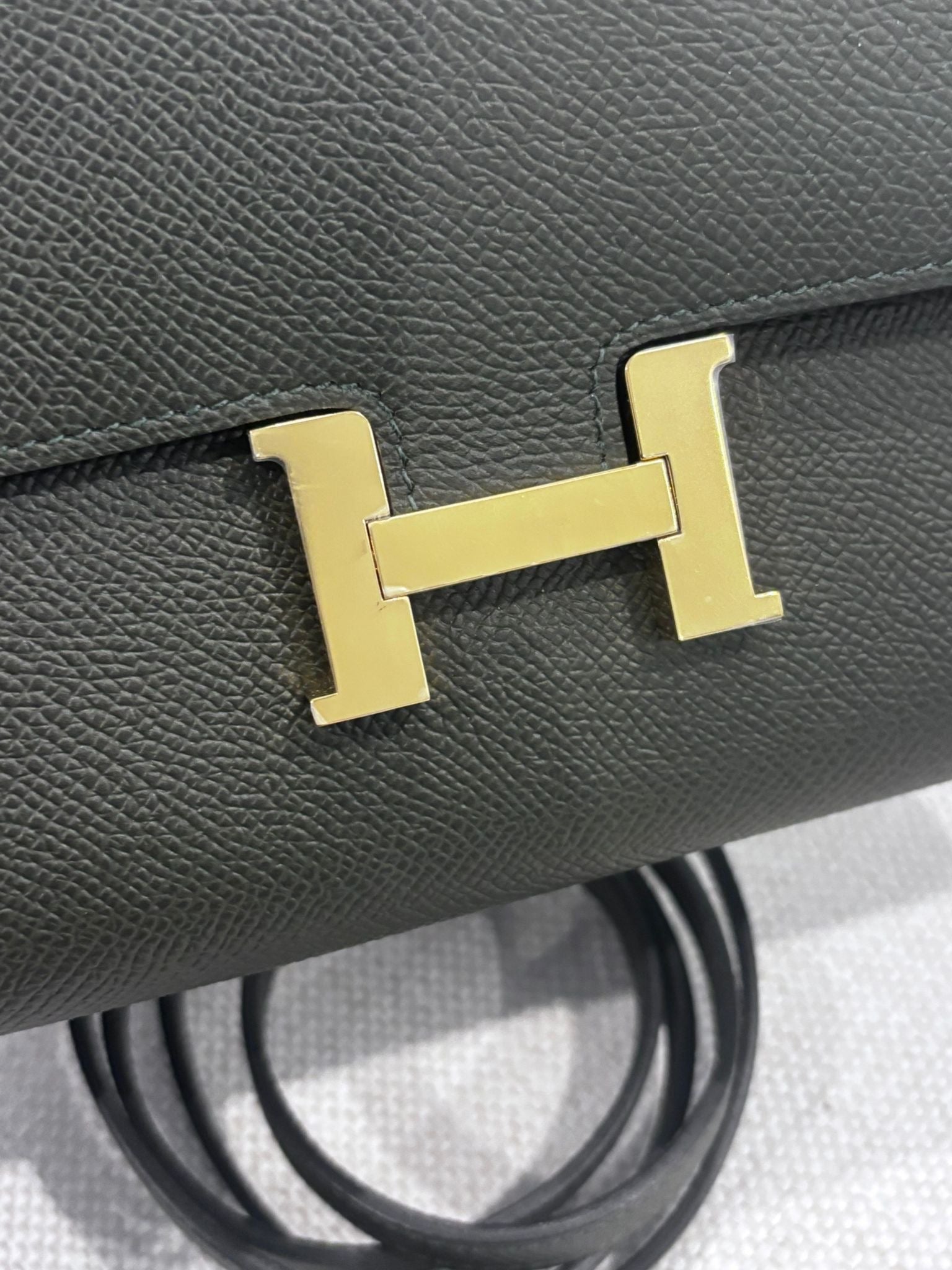 Hermes Constance “To Go” Wallet Vert De Gris GHW - Carly Julia Sells Stuff, LLC