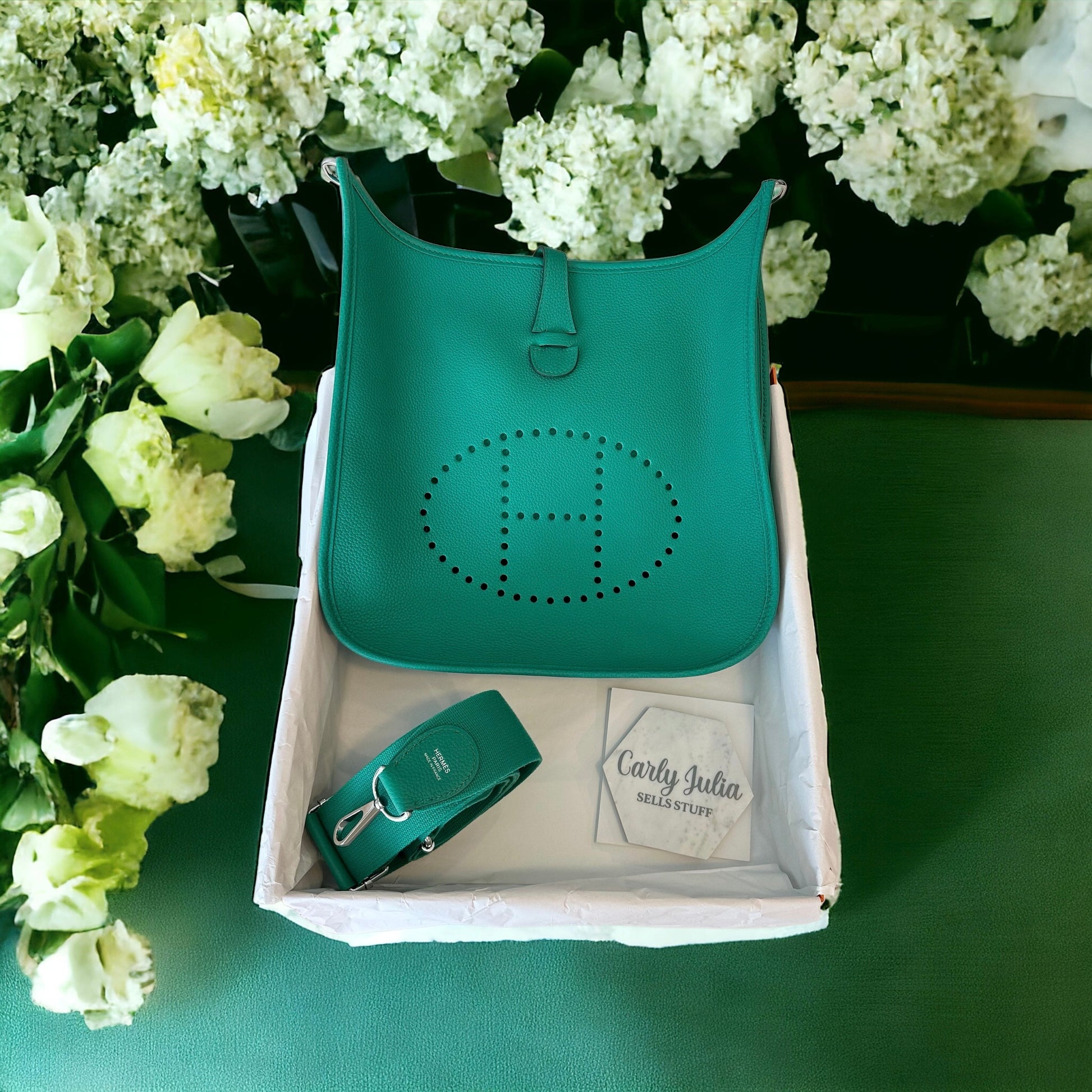 Hermes Evelyne PM 29 Vert Jade PHW - Carly Julia Sells Stuff, LLC