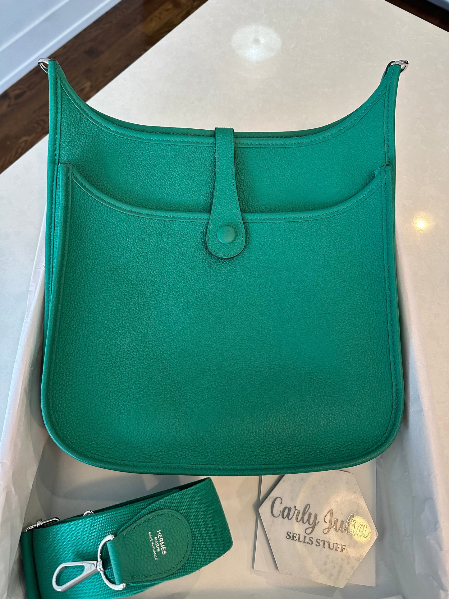 Hermes Evelyne PM 29 Vert Jade PHW - Carly Julia Sells Stuff, LLC