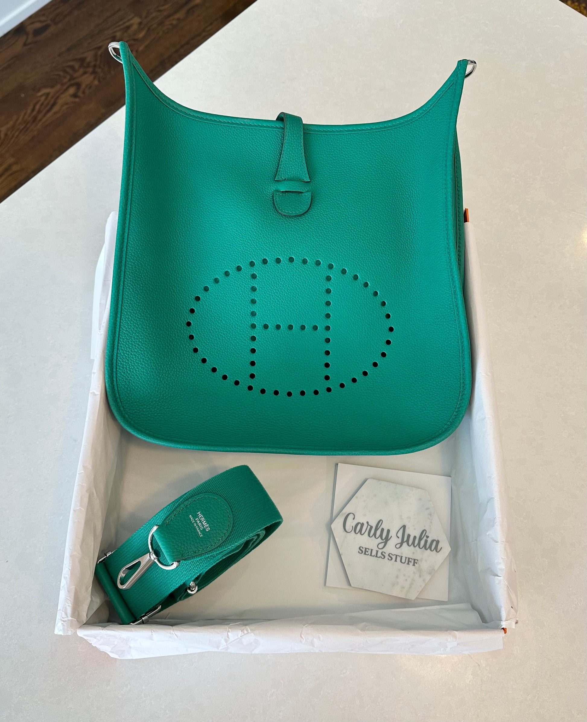 Hermes Evelyne PM 29 Vert Jade PHW - Carly Julia Sells Stuff, LLC