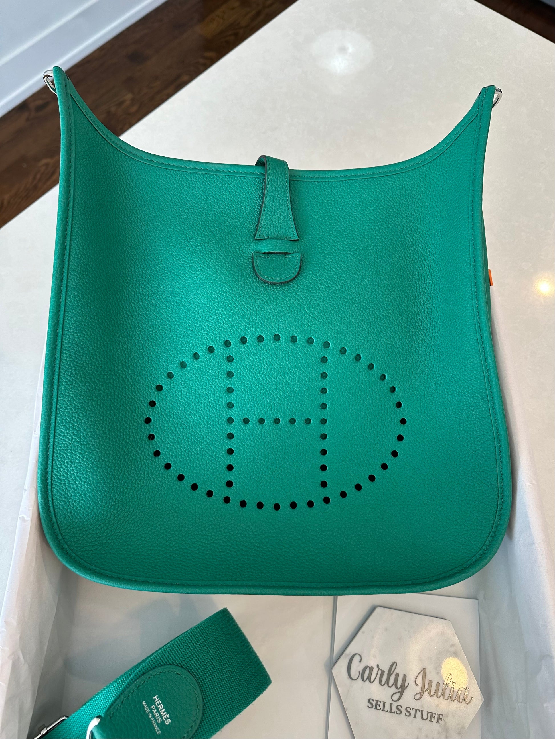 Hermes Evelyne PM 29 Vert Jade PHW - Carly Julia Sells Stuff, LLC