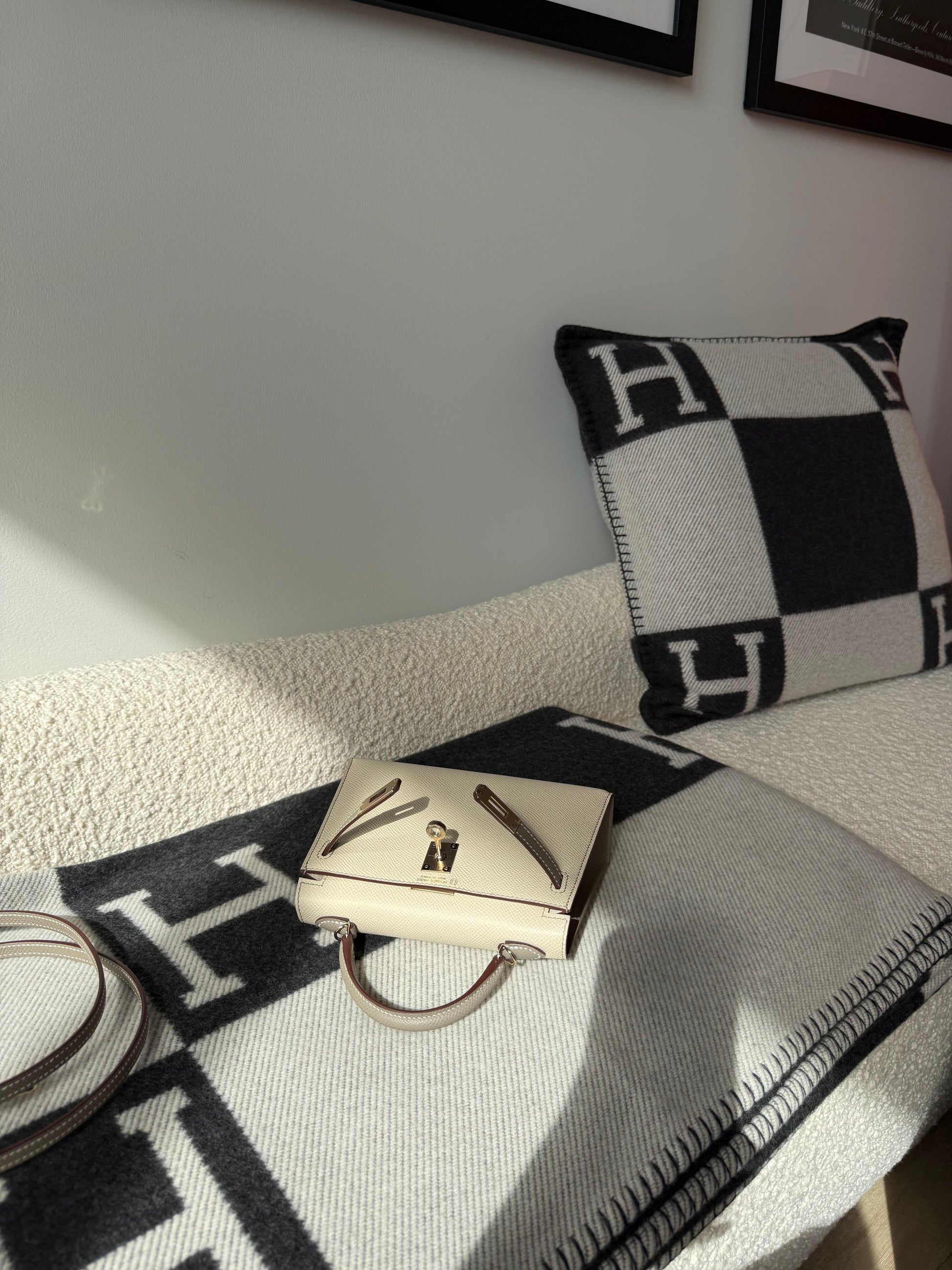 Hermes HSS Mini Kelly 20 Gris Asphalt & Craie Permabrass Hardware - Carly Julia Sells Stuff, LLC