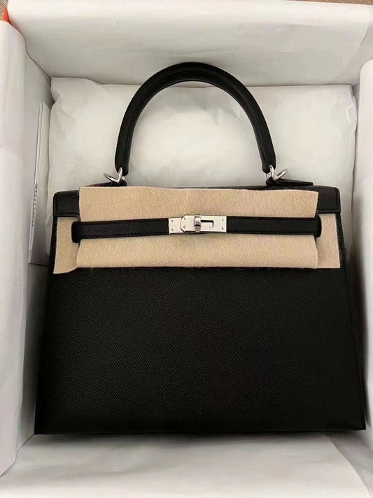 Hermes Kelly 25 Epsom Sellier Noir PHW - Carly Julia Sells Stuff, LLC