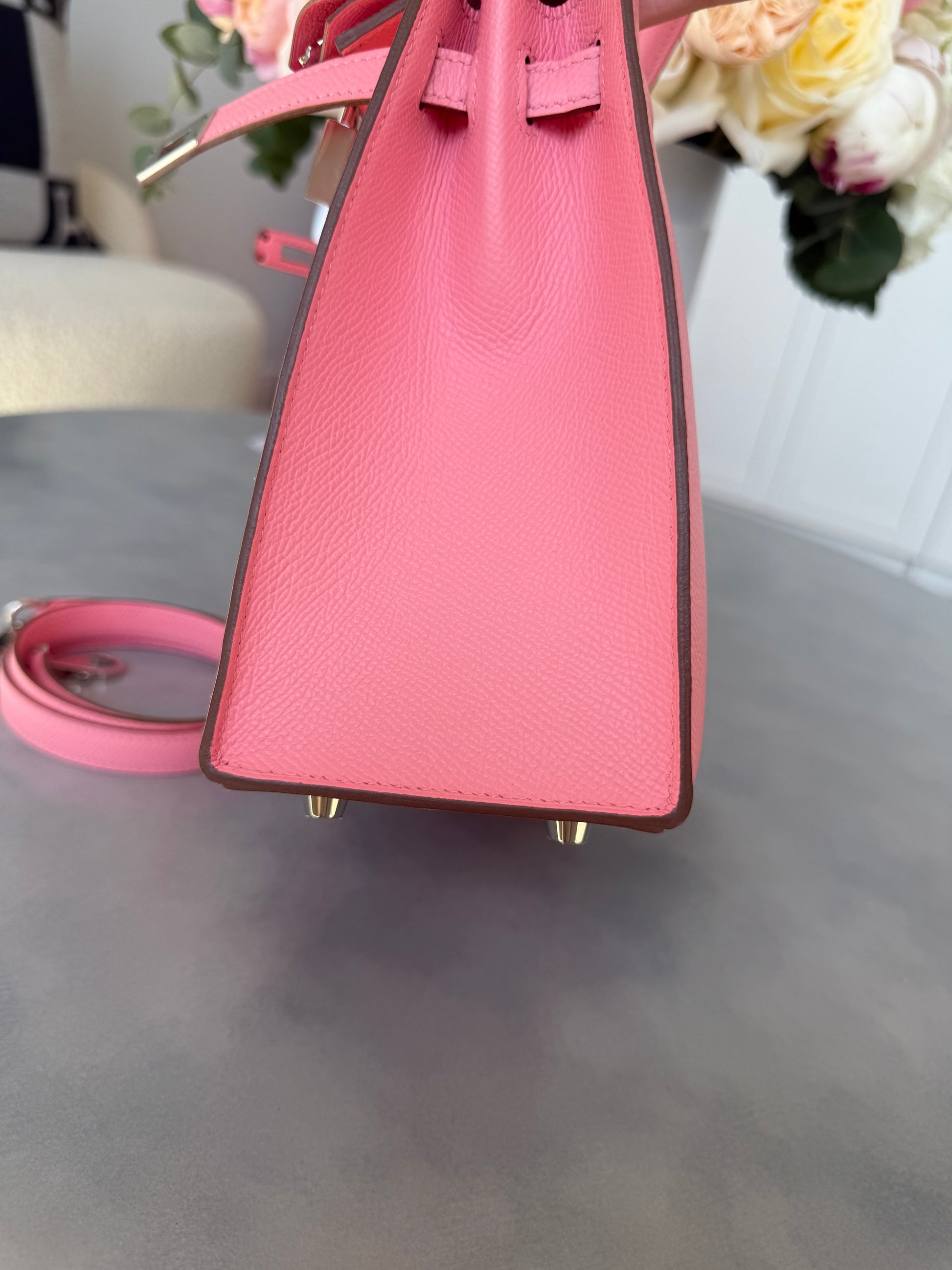 Hermes Kelly 25 Epsom Sellier Rose Confetti PHW - Carly Julia Sells Stuff, LLC