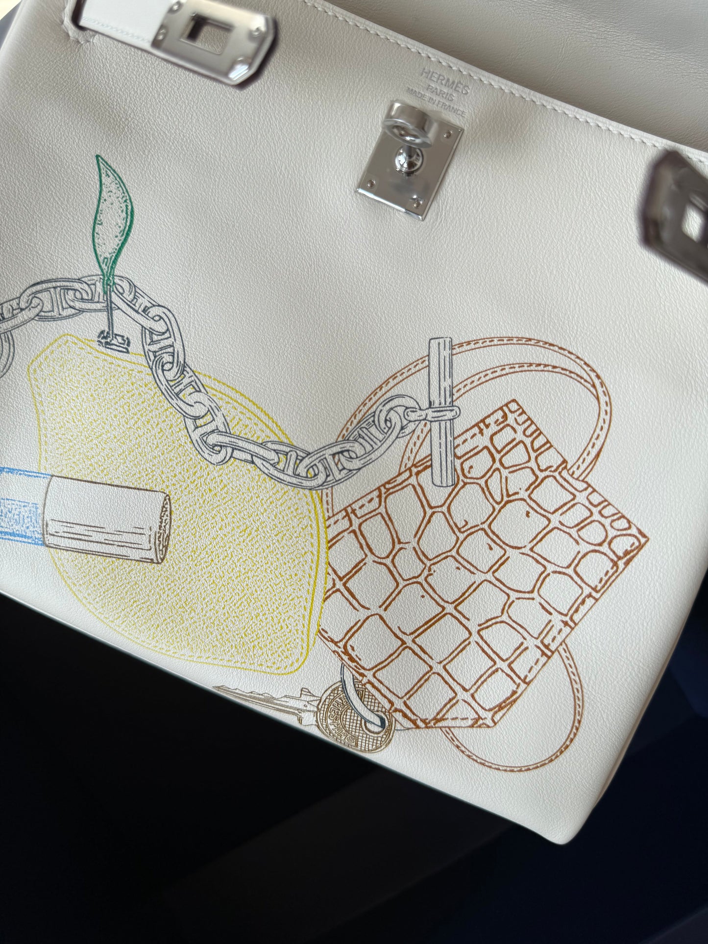 Hermes Kelly 25 In and Out Limited Edition Blue Box Nata PHW - Carly Julia Sells Stuff, LLC