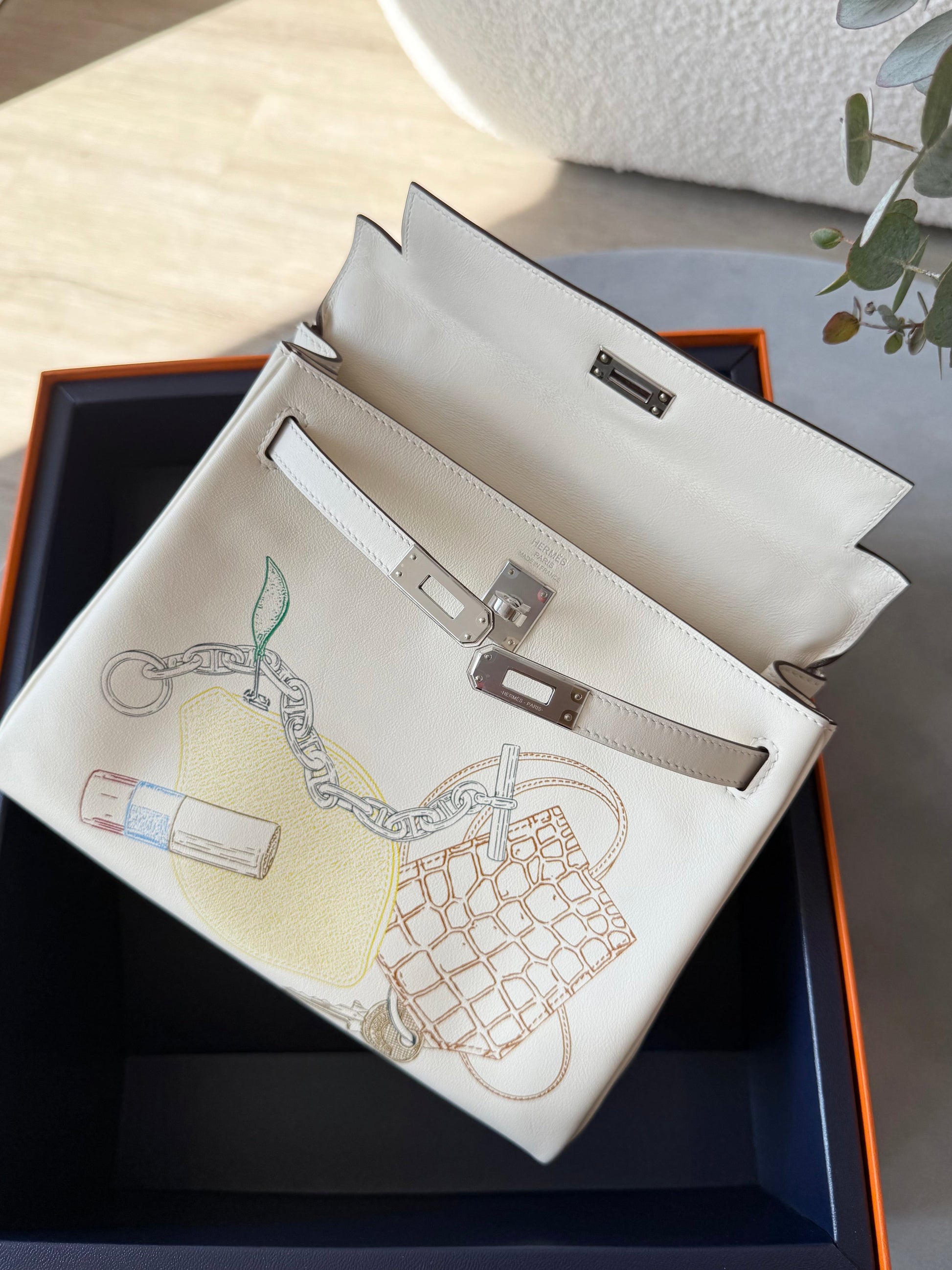 Hermes Kelly 25 In and Out Limited Edition Blue Box Nata PHW - Carly Julia Sells Stuff, LLC