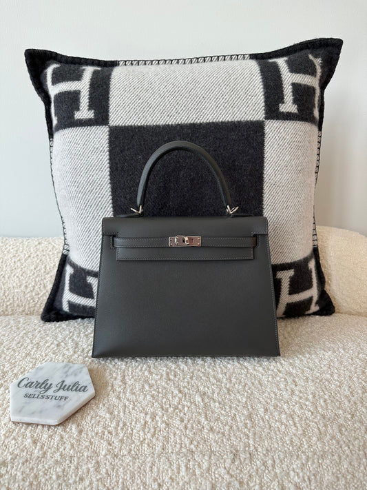 Hermes Kelly 25 Sellier Graphite PHW - Carly Julia Sells Stuff, LLC