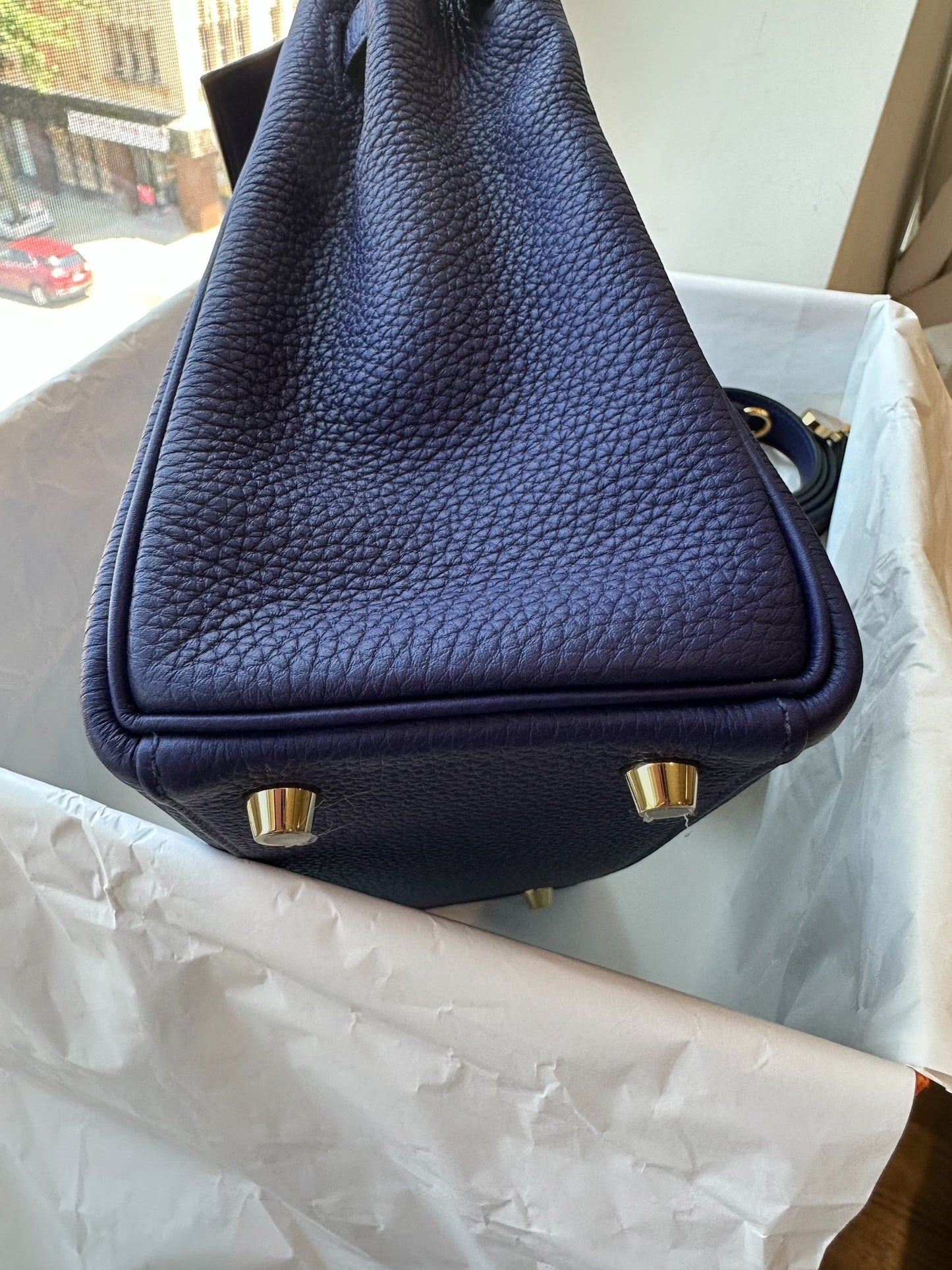 Hermes Kelly 25 Togo Retourne Blue Encré GHW - Carly Julia Sells Stuff, LLC